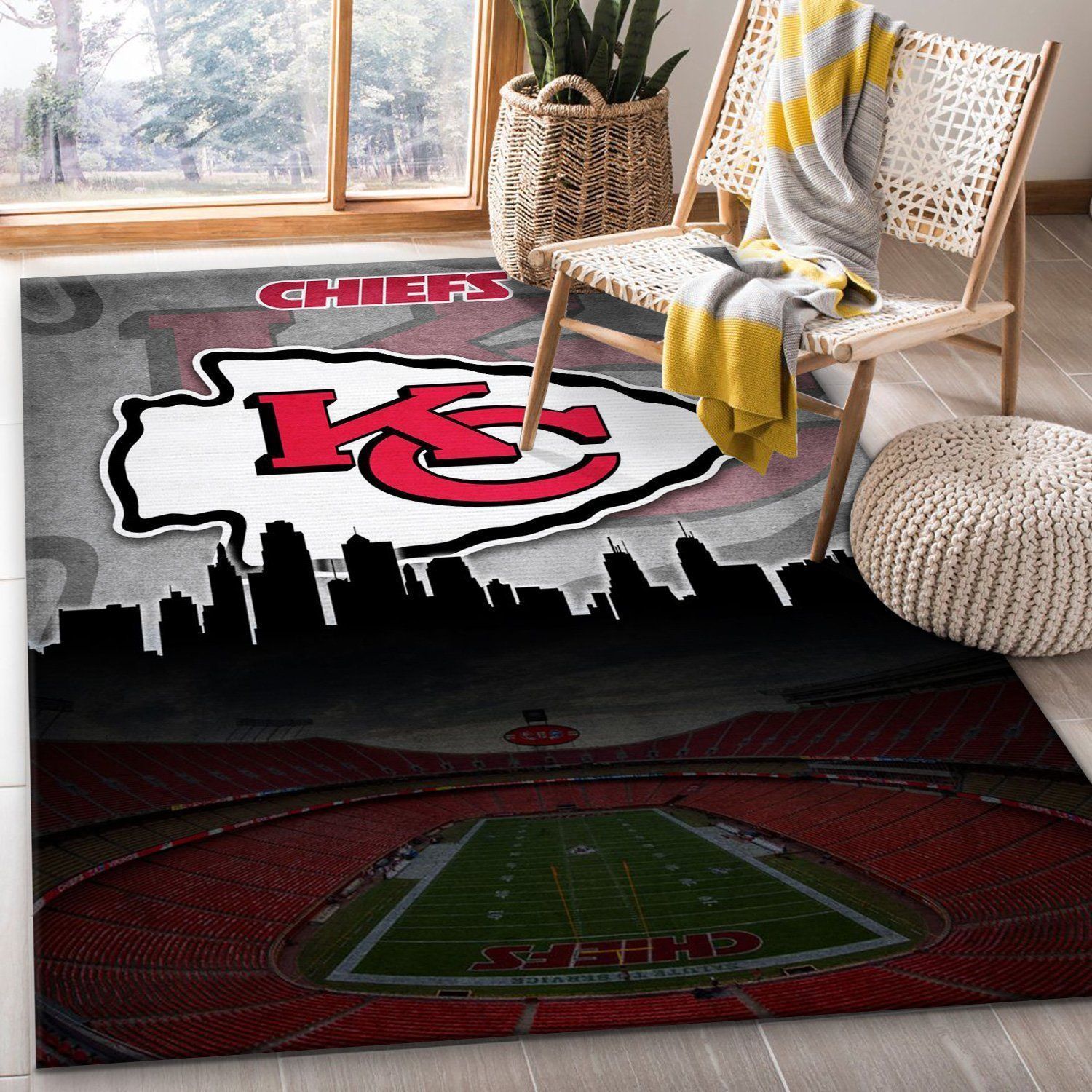 Kansas City Chiefs Nfl Area Rug For Christmas Bedroom Rug Christmas Gift US Decor - Indoor Outdoor Rugs
