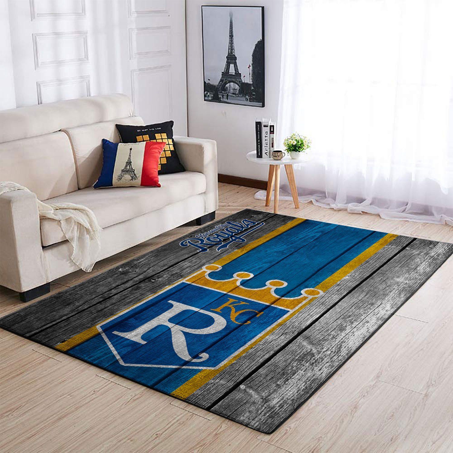 Kansas City Royals Mlb Team Logo Wooden Style Style Nice Gift Home Decor Rectangle Area Rug - Indoor Outdoor Rugs