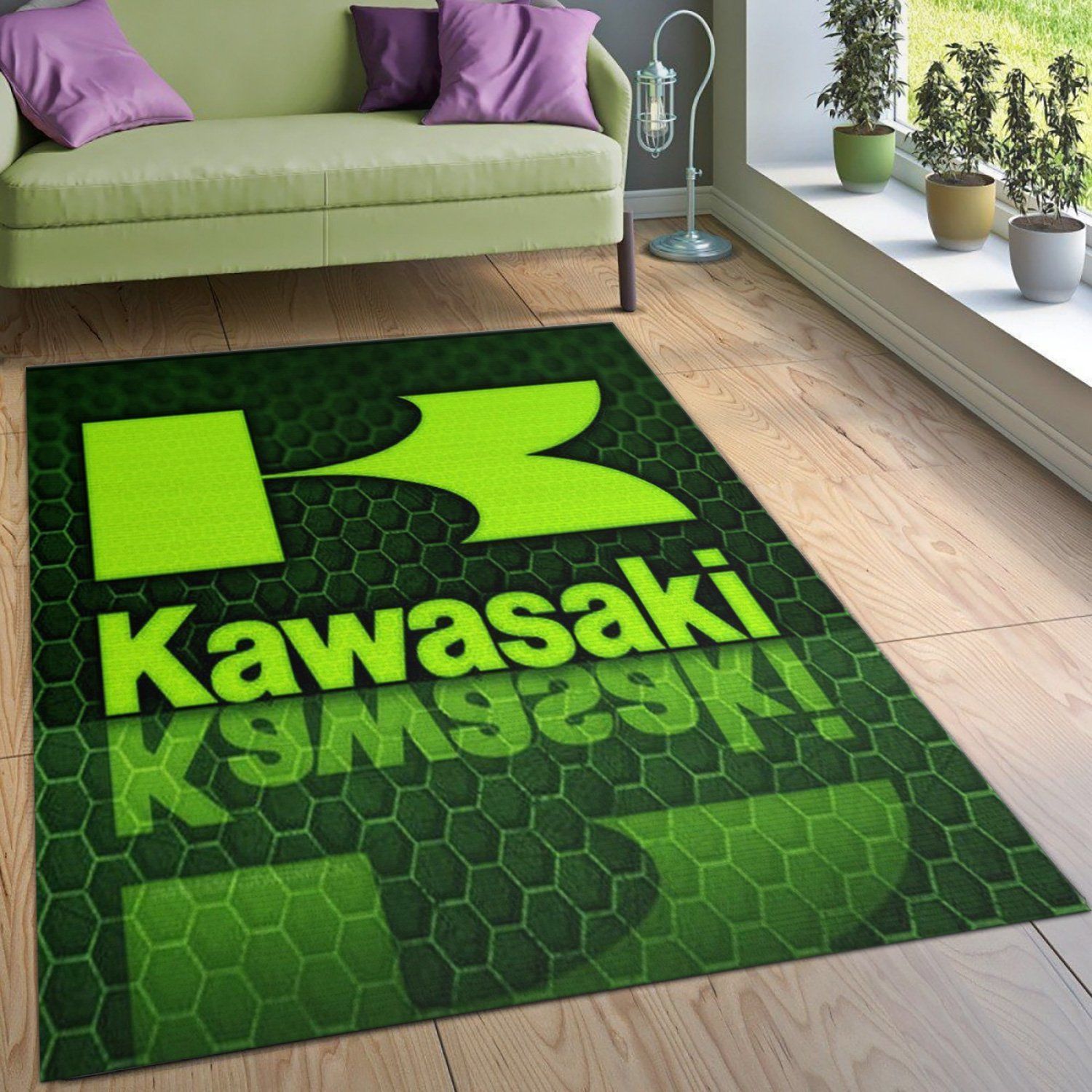 Kawasaki V2 Area Rug For Christmas Living Room Rug US Gift Decor - Indoor Outdoor Rugs