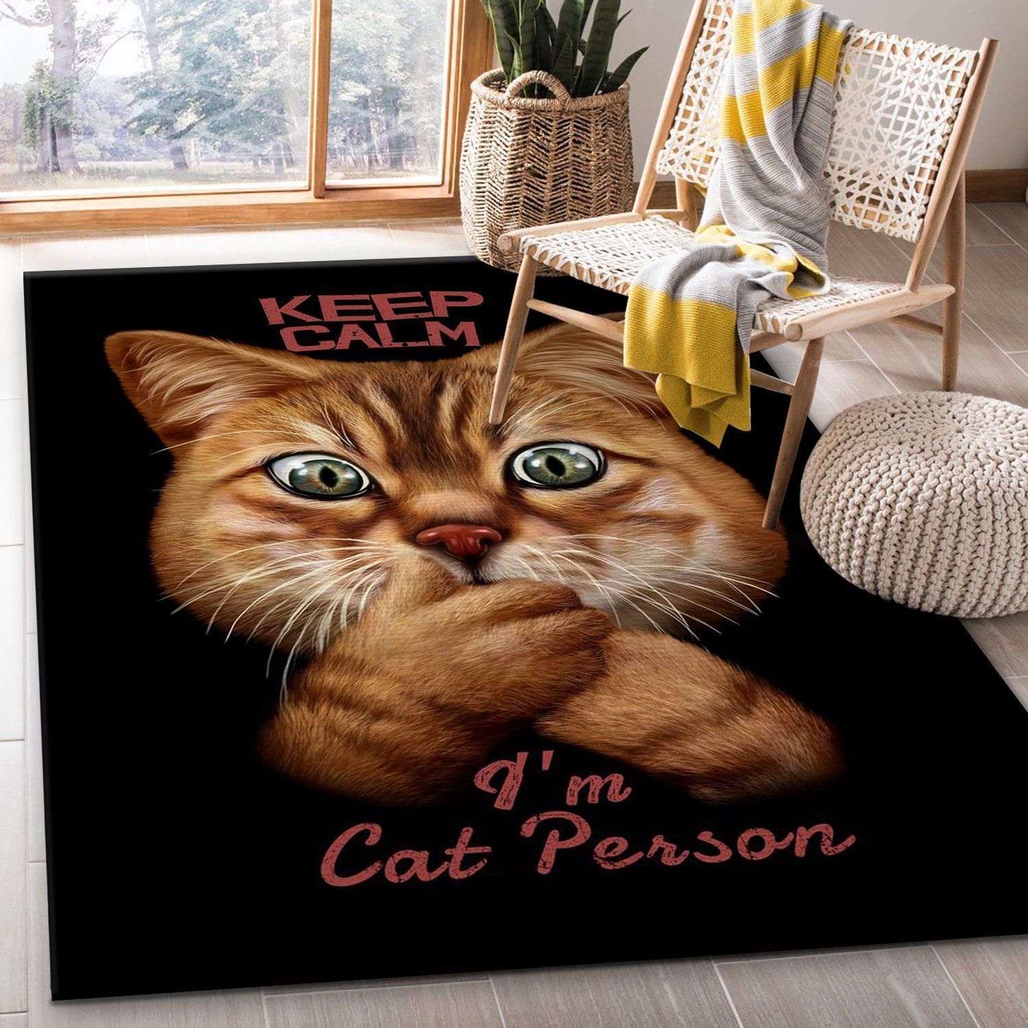 Keep Calm I Am Cat Person Area Rug For Christmas Living Room Rug US Gift Decor - Indoor Outdoor Rugs