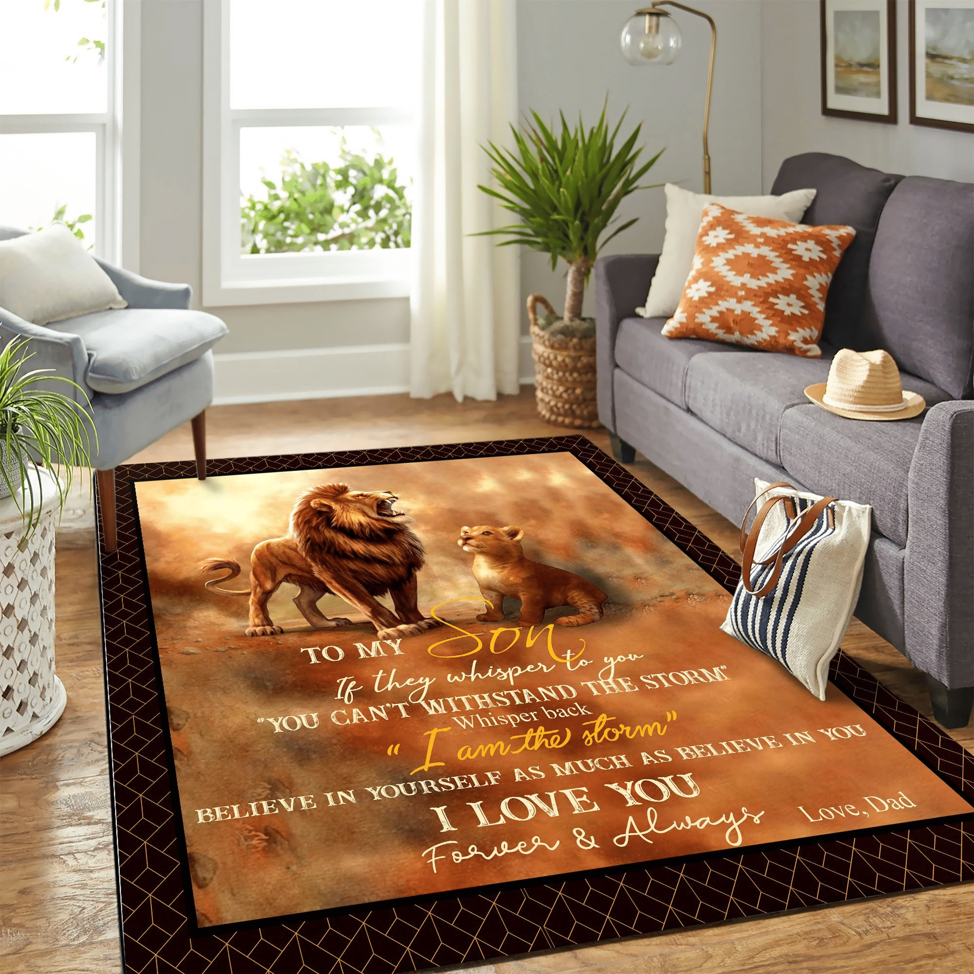 King Lion Copy Mk Carpet Area Rug Chrismas Gift - Indoor Outdoor Rugs