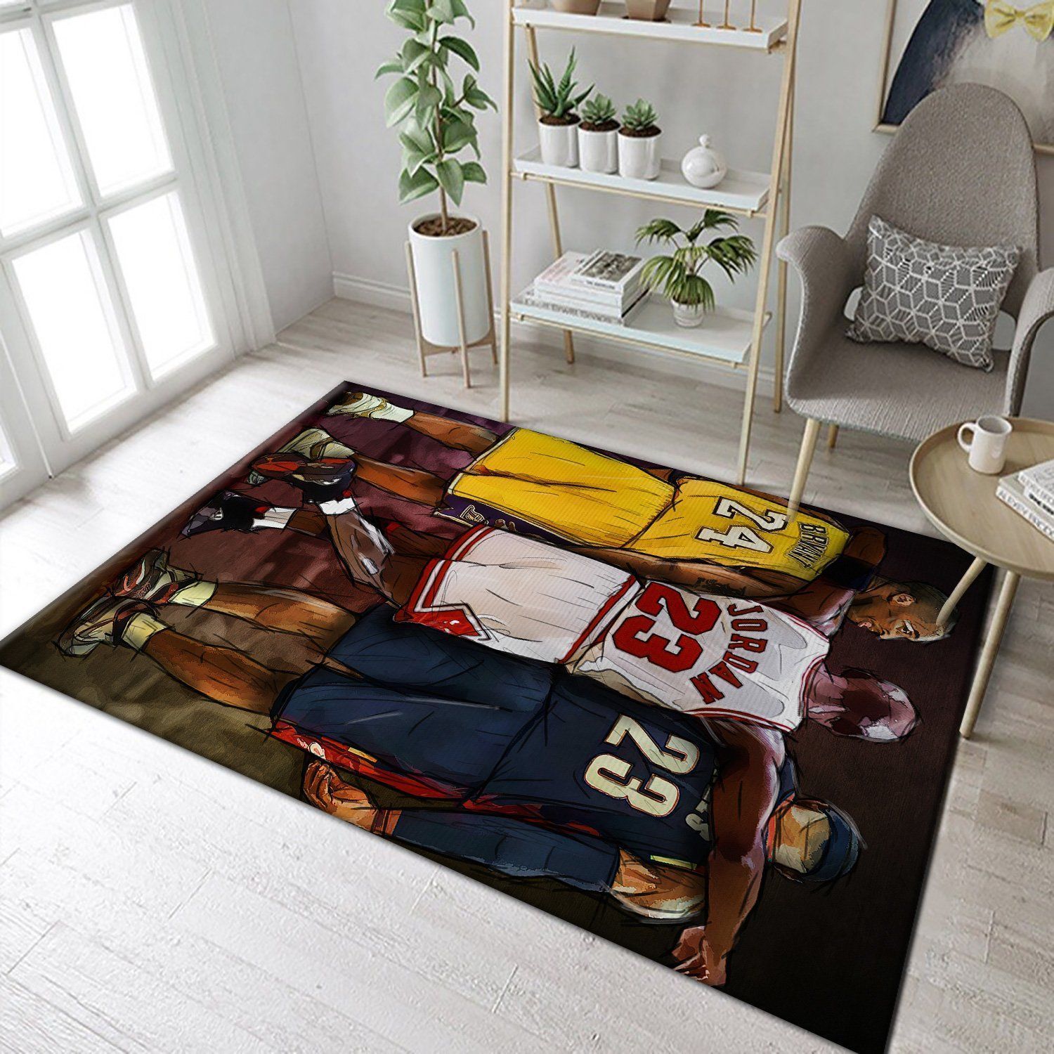 Kobe Bryant Michael Jordan And James Tribute Area Rug Rugs For Living Room Rug Home Decor - Indoor Outdoor Rugs
