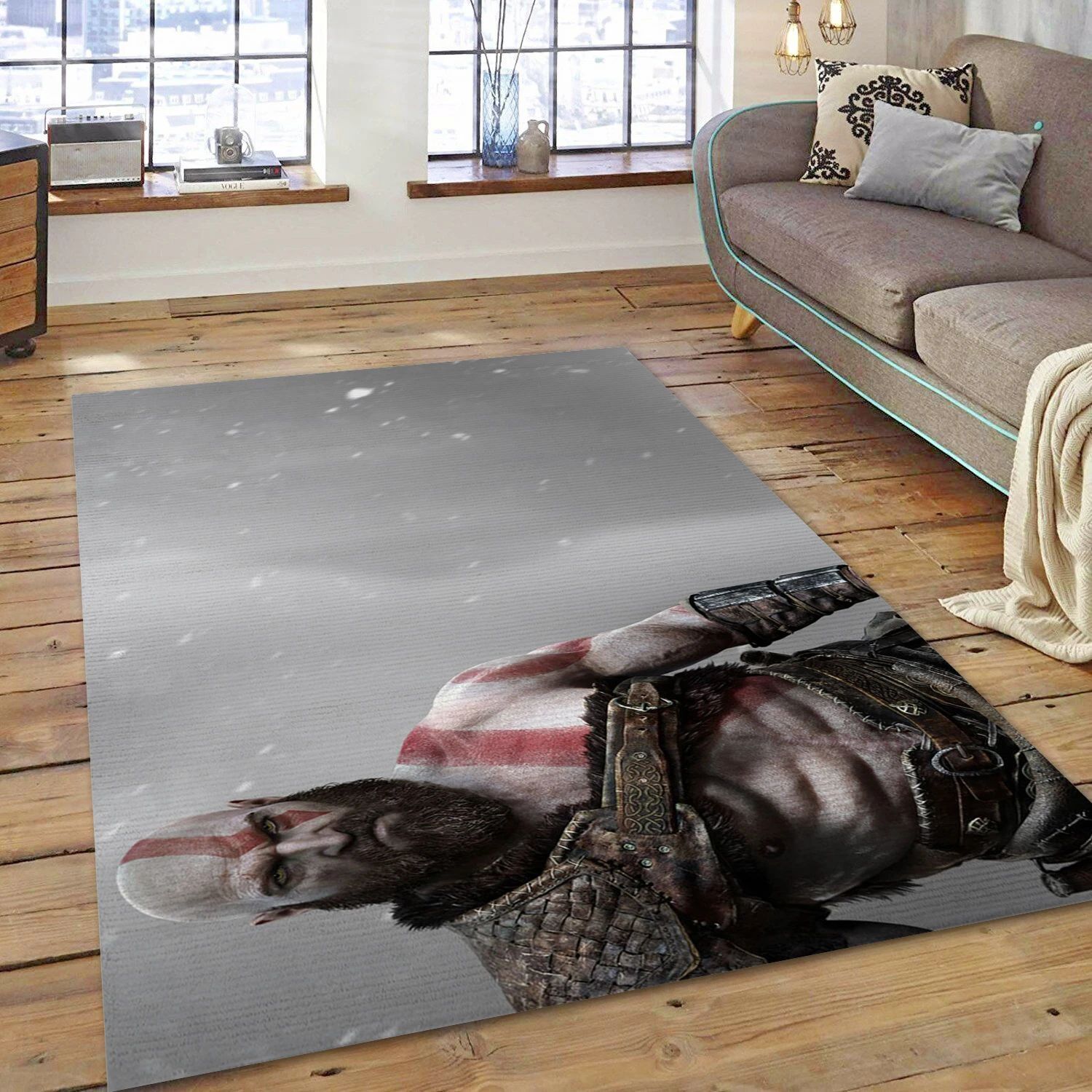 Kratos God Of War Video Game Area Rug Area, Bedroom Rug - Christmas Gift Decor - Indoor Outdoor Rugs