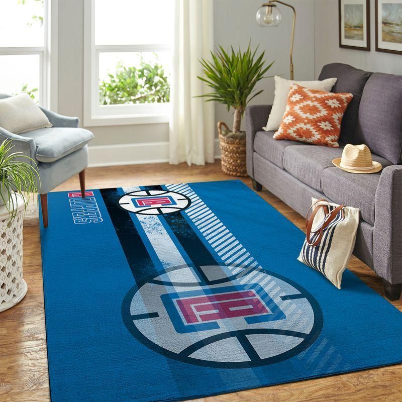 La Clippers Nba Team Logo Rug Room Carpet Custom Area Floor Home Decor - Indoor Outdoor Rugs