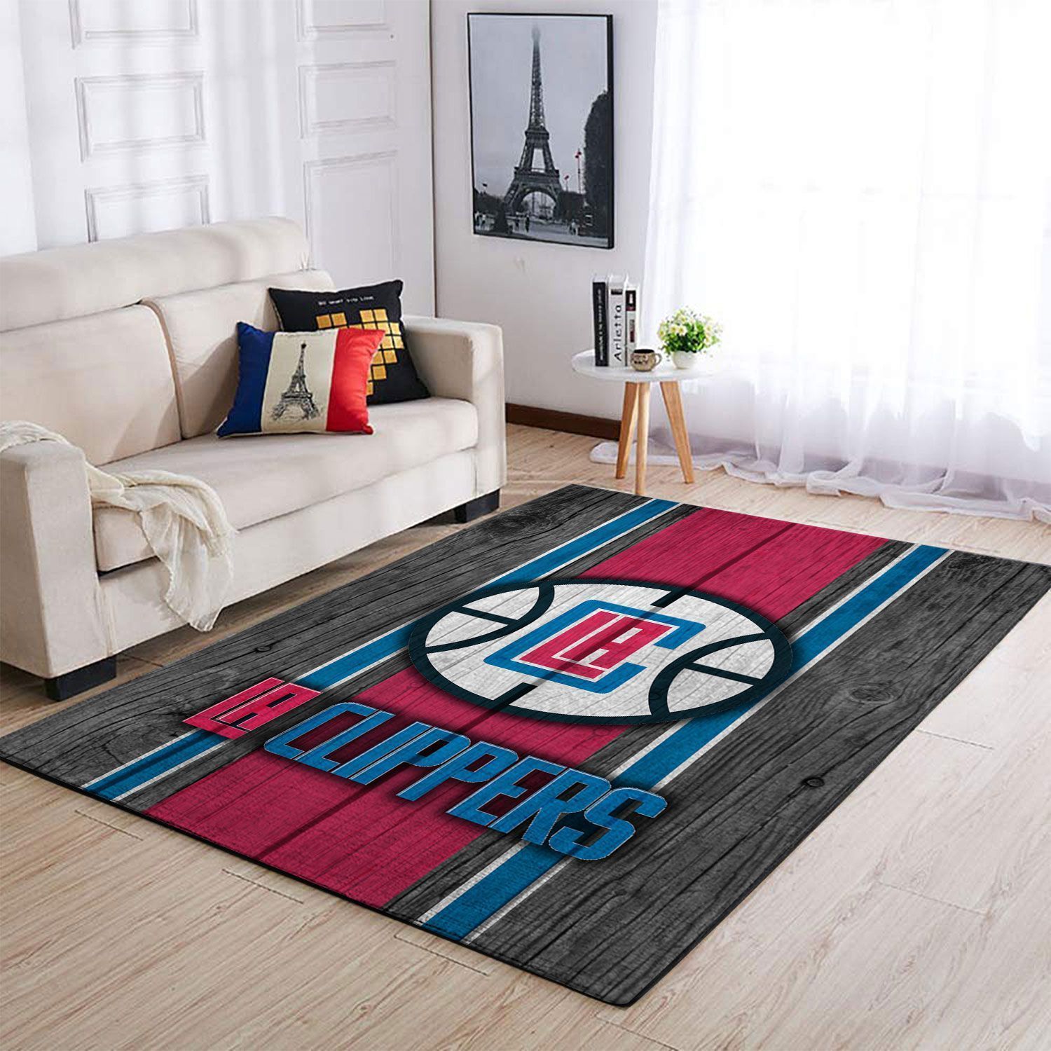 La Clippers Nba Team Logo Wooden Style Nice Gift Home Decor Rectangle Area Rug - Indoor Outdoor Rugs