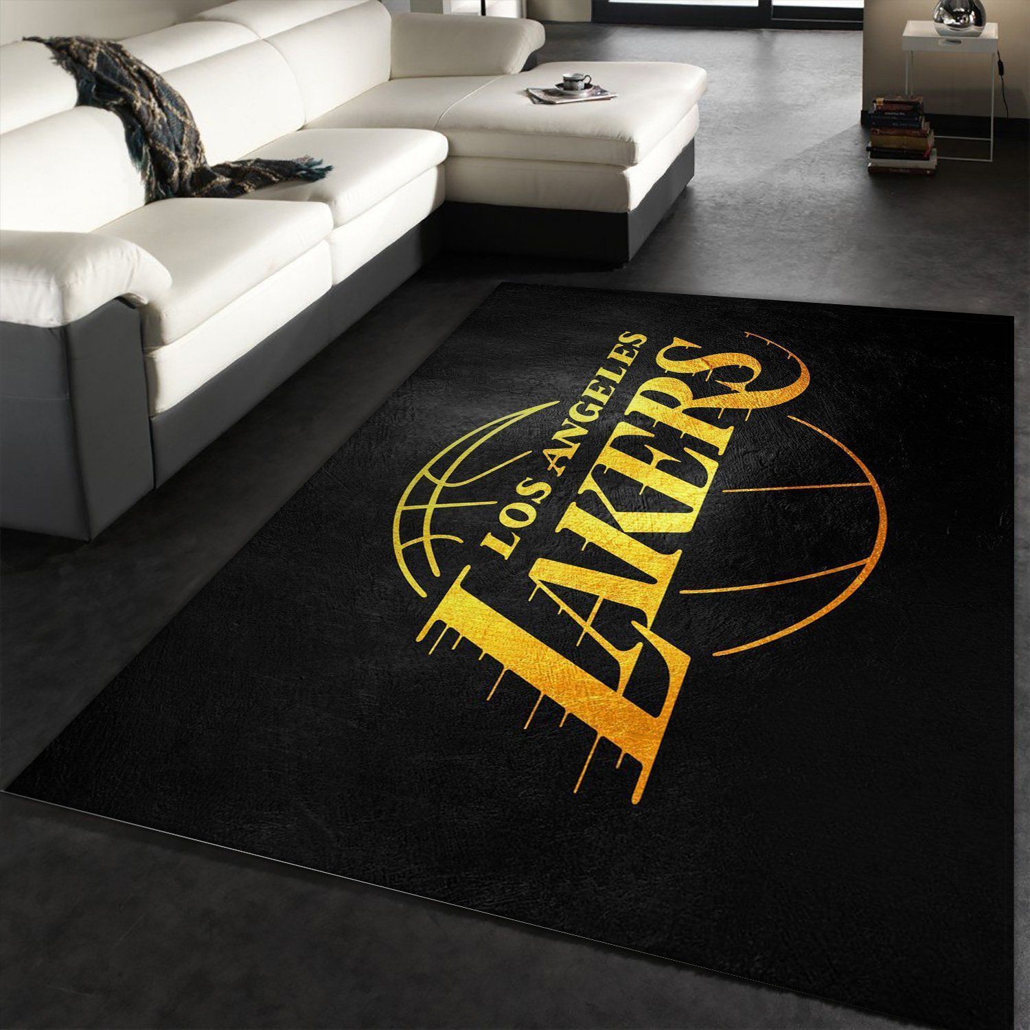 La Lakers Black Gold NBA Team Area Rug