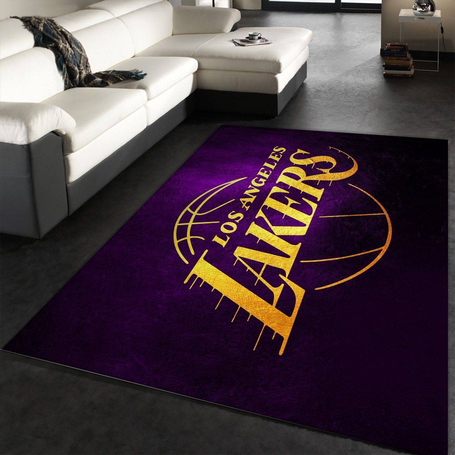 La Lakers Purple Gold NBA Team Area Rug