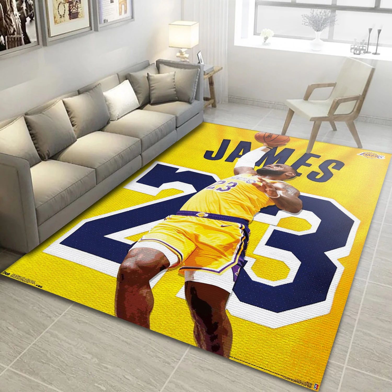 Lebron James Los Angeles Lakers NBA Area Rug For Christmas, Living Room Rug - Room Decor - Indoor Outdoor Rugs