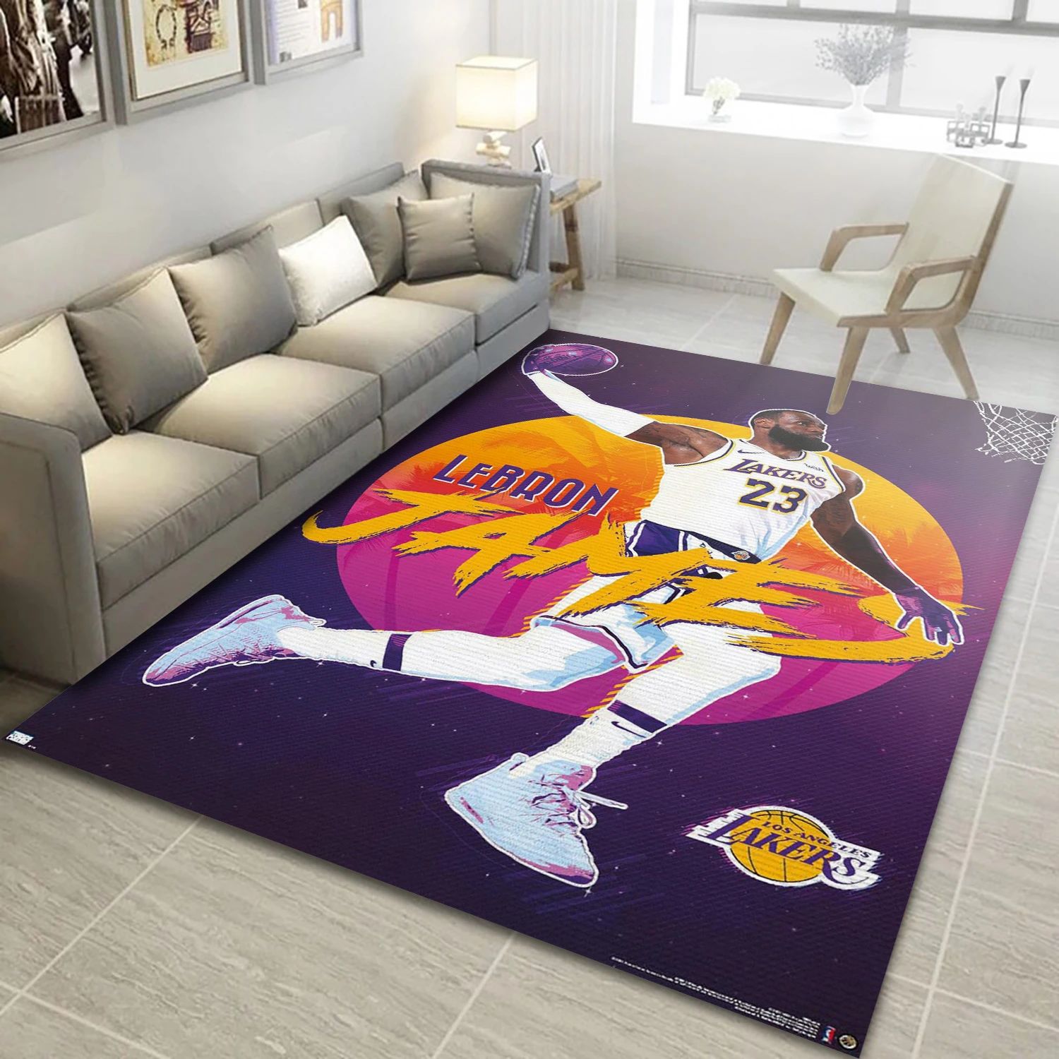 Lebron James Los Angeles Lakers NBA Area Rug For Christmas, Living Room Rug - Room Decor - Indoor Outdoor Rugs