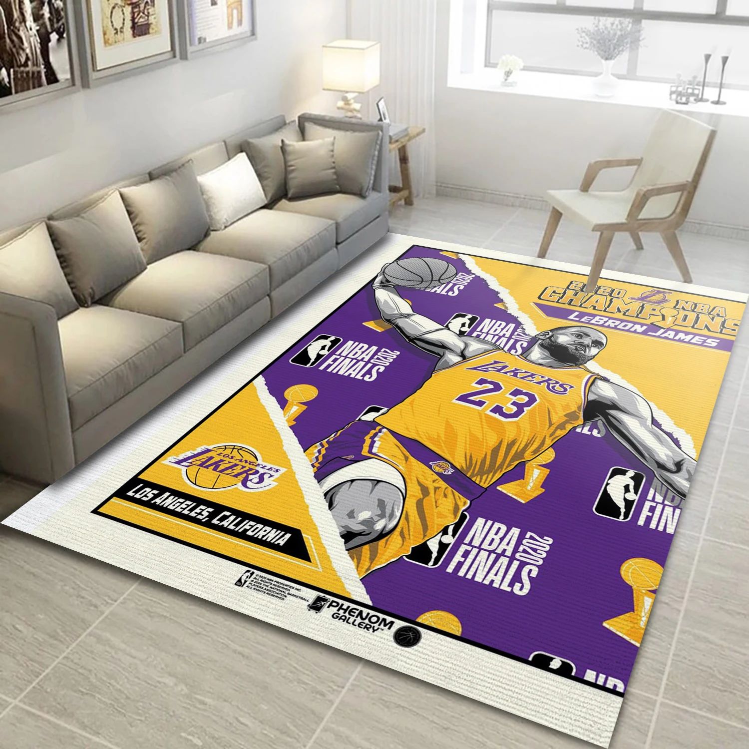 Lebron James Los Angeles Lakers NBA Area Rug