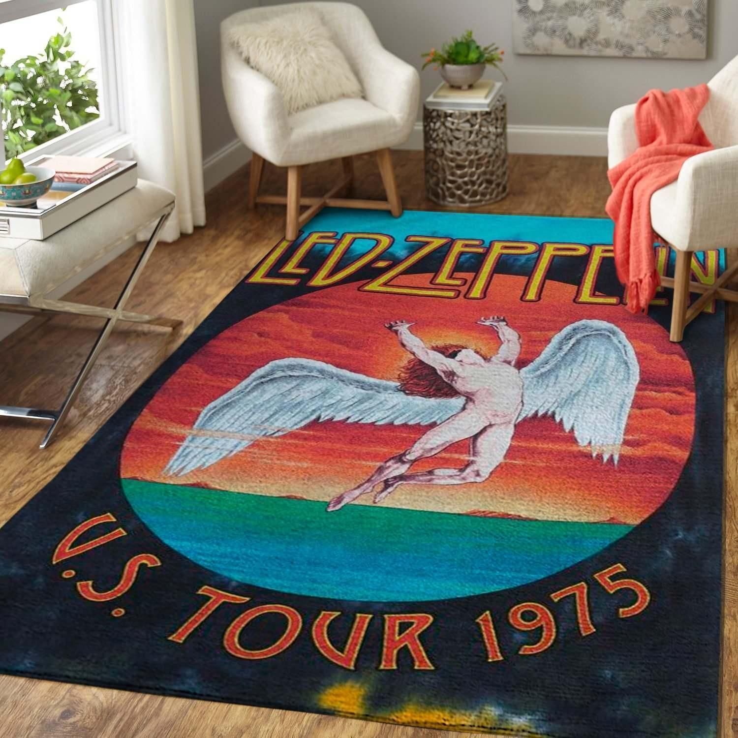 Led Zeppelin Area Rug Music Band Rug For Living Room Rug Floor Home Decor - Indoor Outdoor Rugs