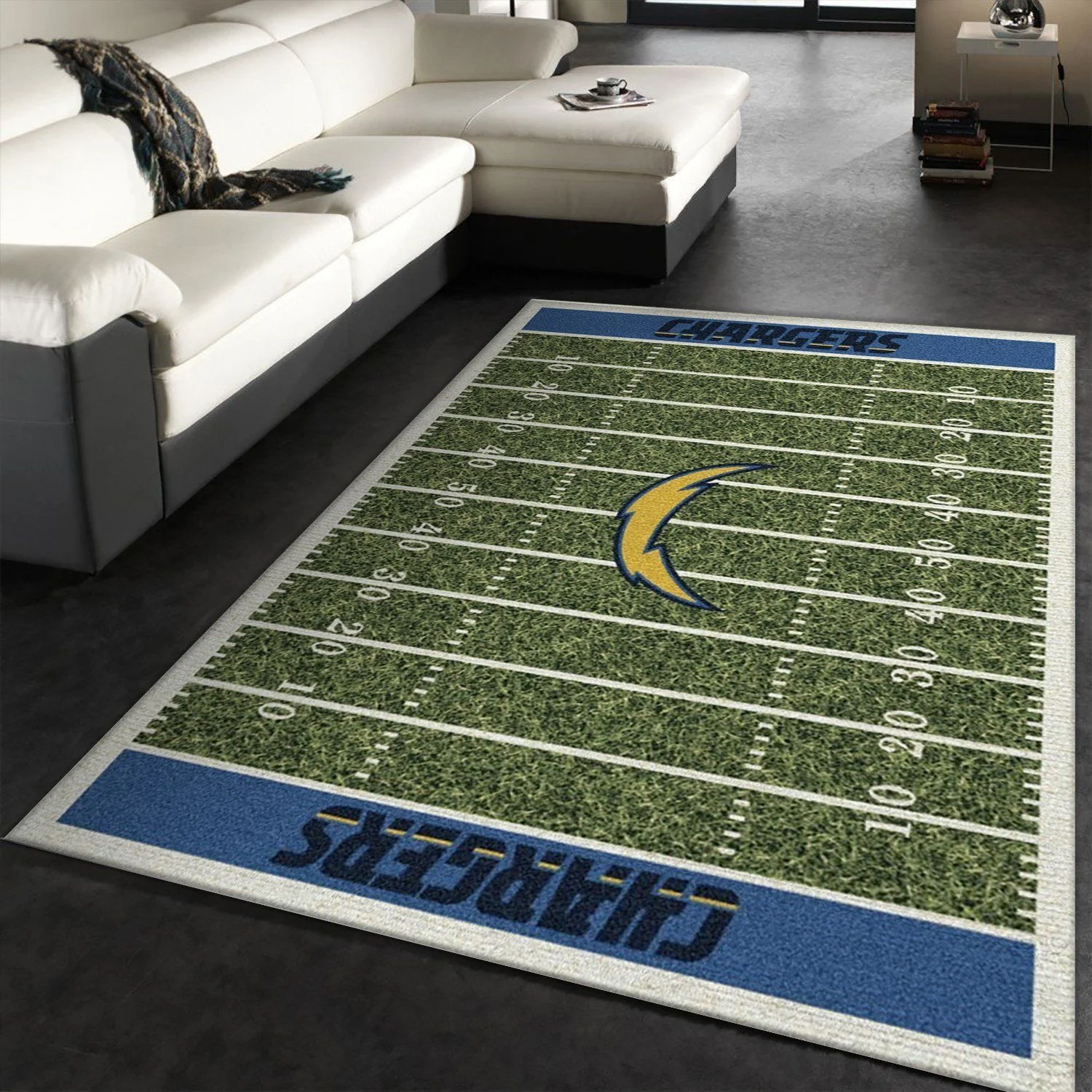 Los Angeles Chargers Imperial Homefield Rug NFL Area Rug For Christmas
