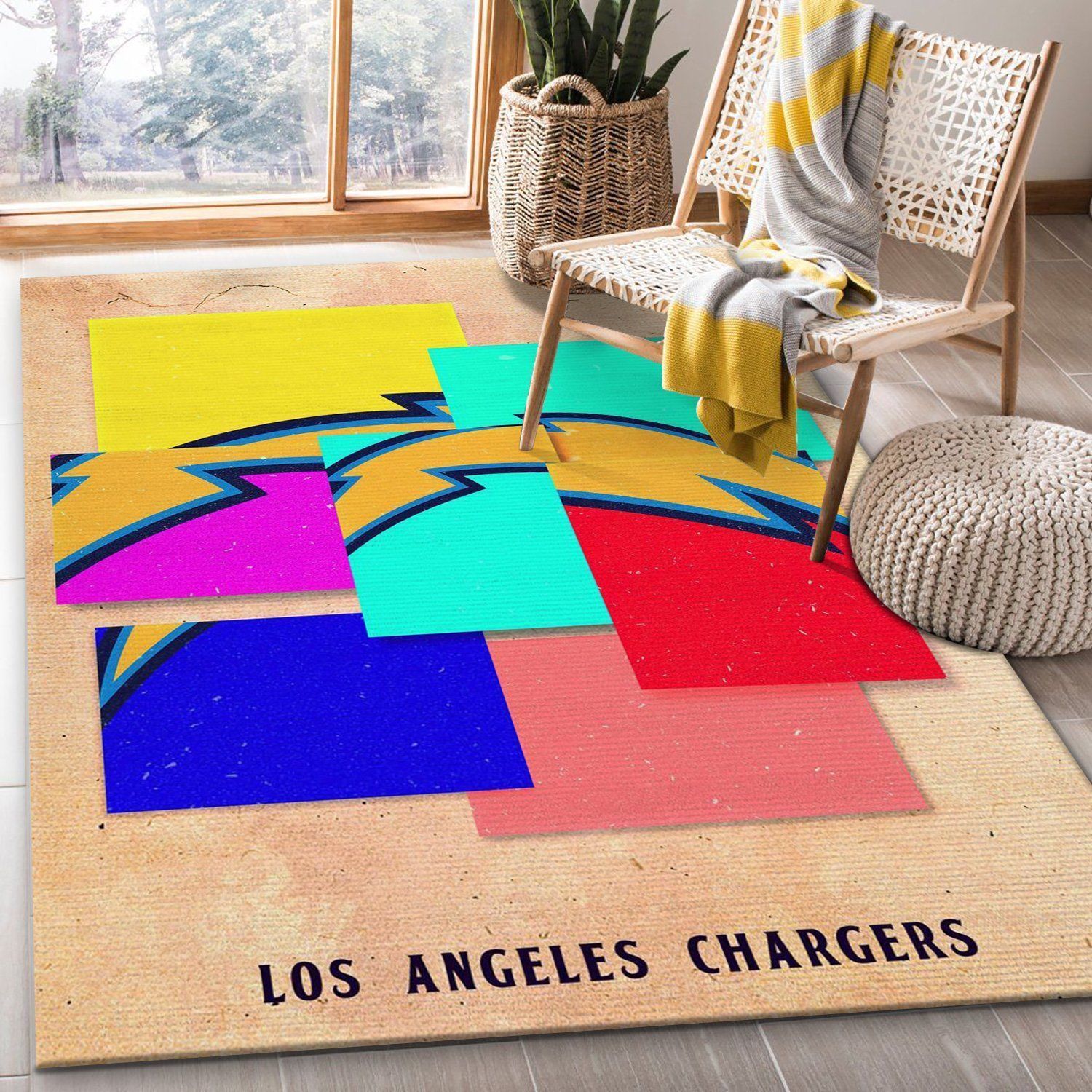 Los Angeles Chargers NFL Area Rug For Christmas Living Room Rug Christmas Gift US Decor - Indoor Outdoor Rugs
