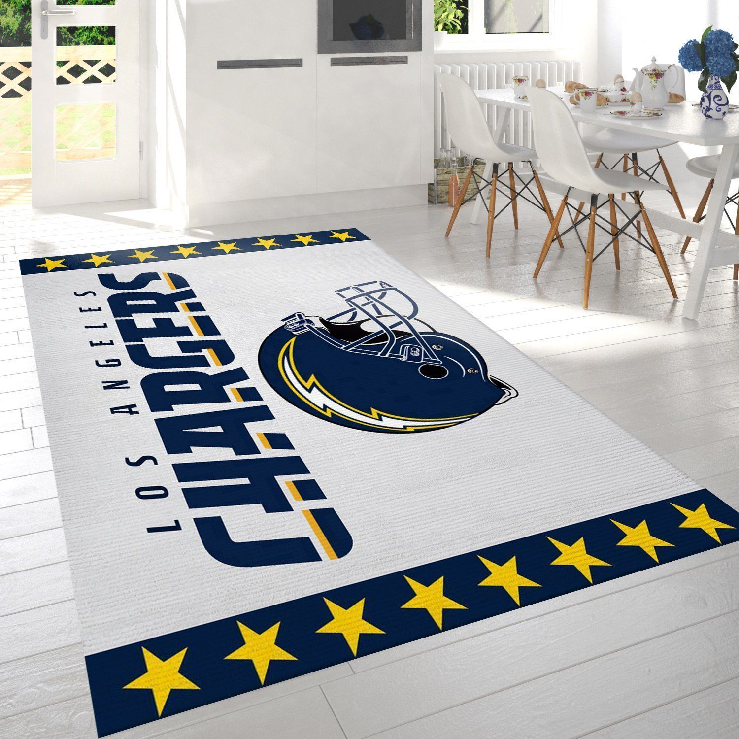 Los Angeles Chargers Nfl Logo Area Rug For Gift Living Room Rug Home Decor Floor Decor - Indoor Outdoor Rugs