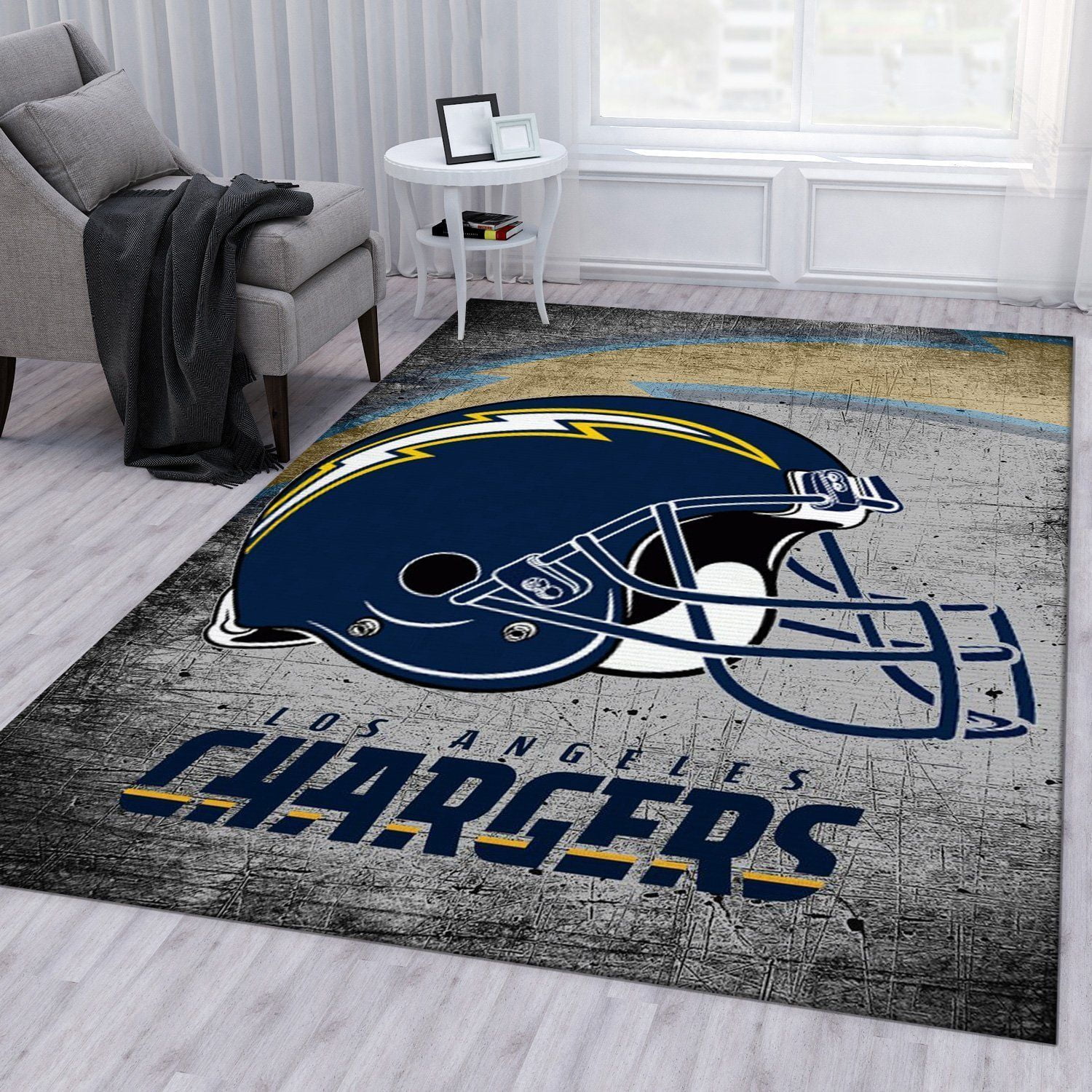 Los Angeles Chargers Nfl Rug Living Room Rug Home Decor Floor Decor - Indoor Outdoor Rugs
