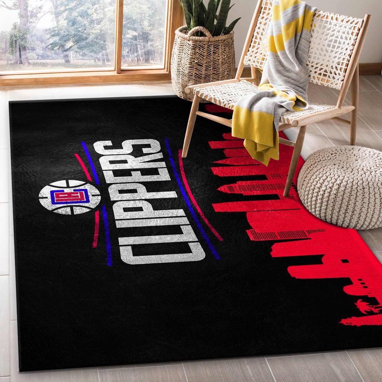 Los Angeles Clippers NBA Team Logo Area Rug