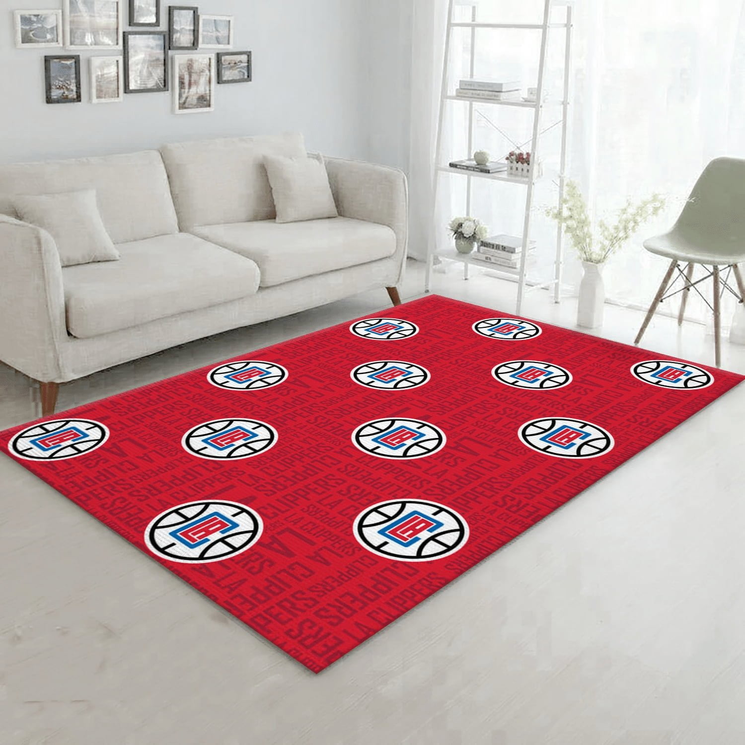 Los Angeles Clippers Patterns 2 Team Logos Area Rug