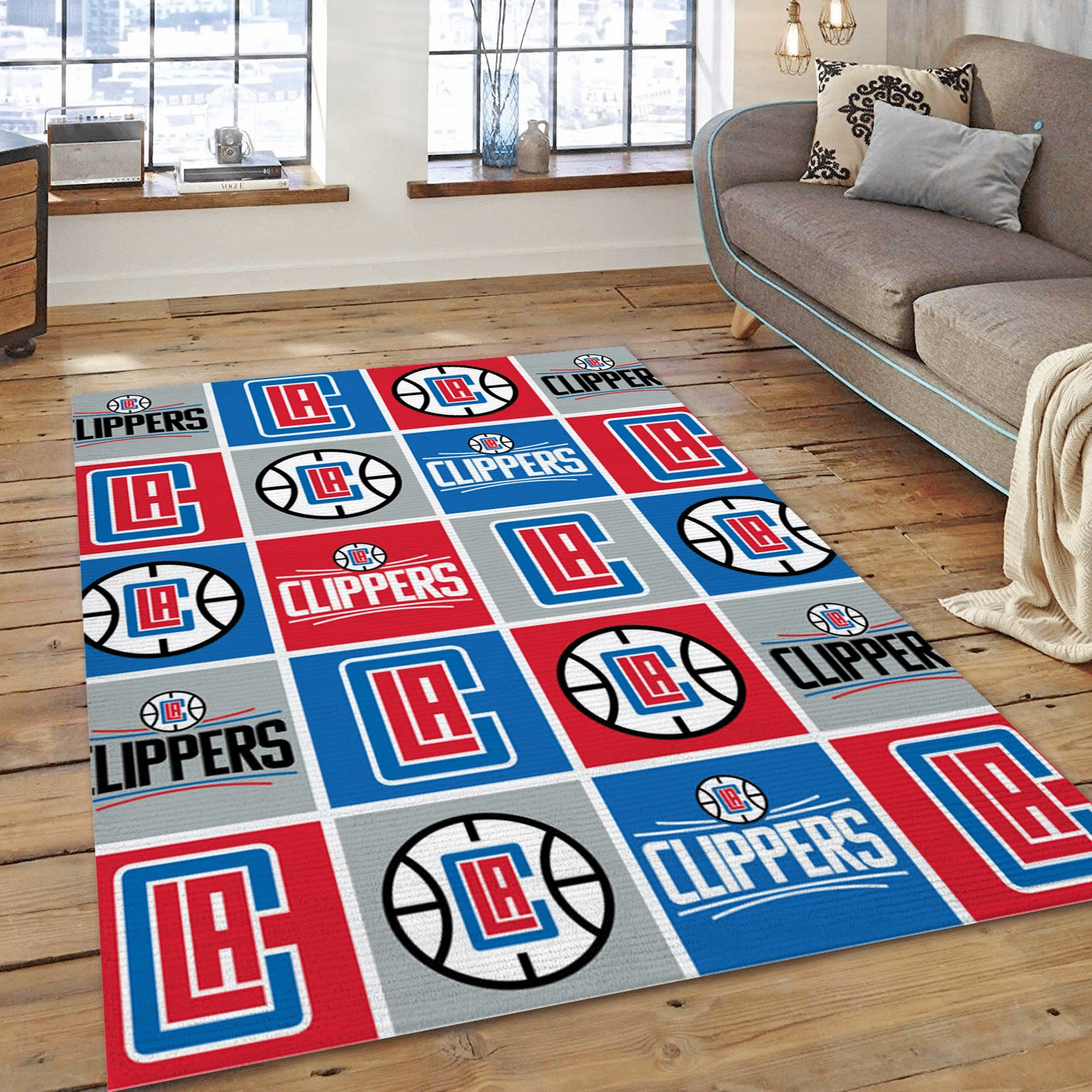 Los Angeles Clippers Patterns Team Logos Area Rug