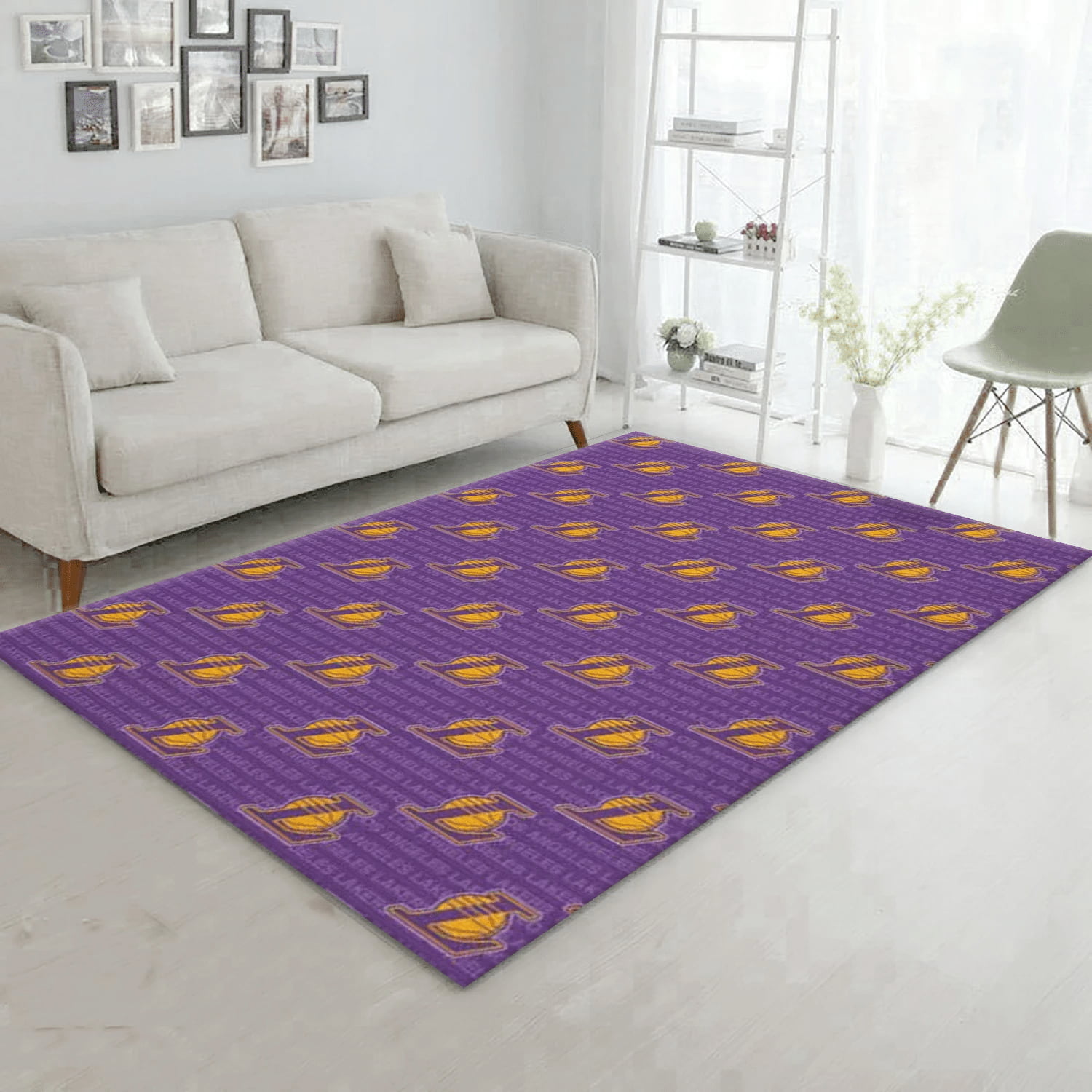 Los Angeles Lakers Patterns 1 Reangle Area Rug, Bedroom Rug - Family Gift US Decor - Indoor Outdoor Rugs