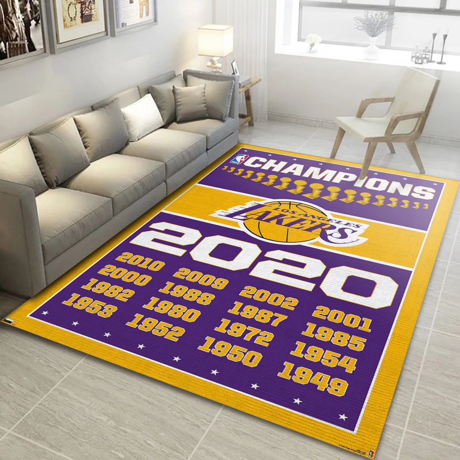 Los Angeles Lakers Time Nba Finals Champions NBA Area Rug Carpet