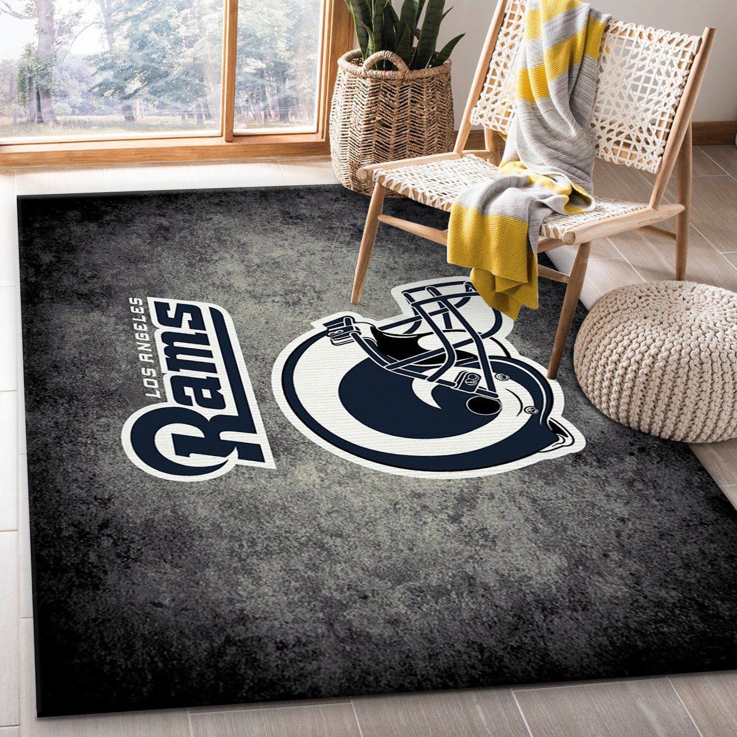 Los Angeles Rams Imperial Distressed Rug NFL Area Rug For Christmas