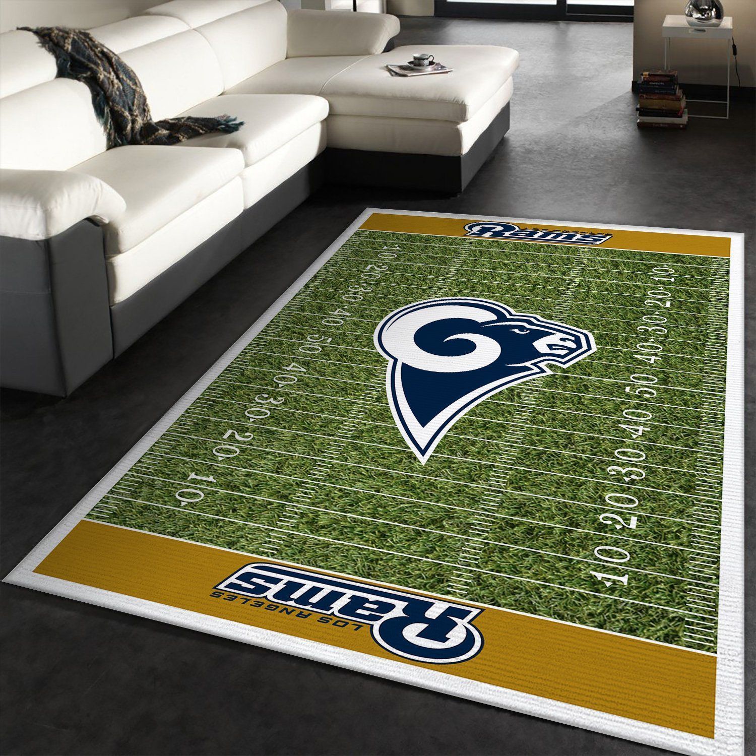 Los Angeles Rams Nfl Rug Room Carpet Sport Custom Area Floor Home Decor V4 - Indoor Outdoor Rugs