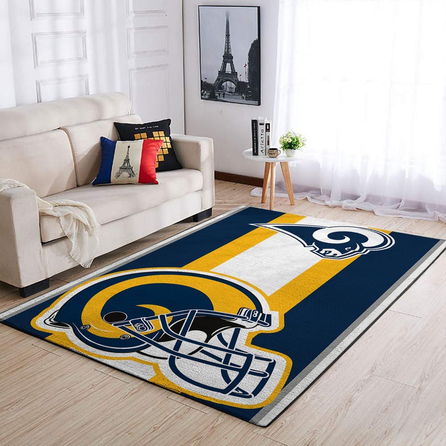 Los Angeles Rams Nfl Team Logo Helmet Nice Gift Home Decor Area Rug Rugs For Living Room Rug Home Decor - Indoor Outdoor Rugs