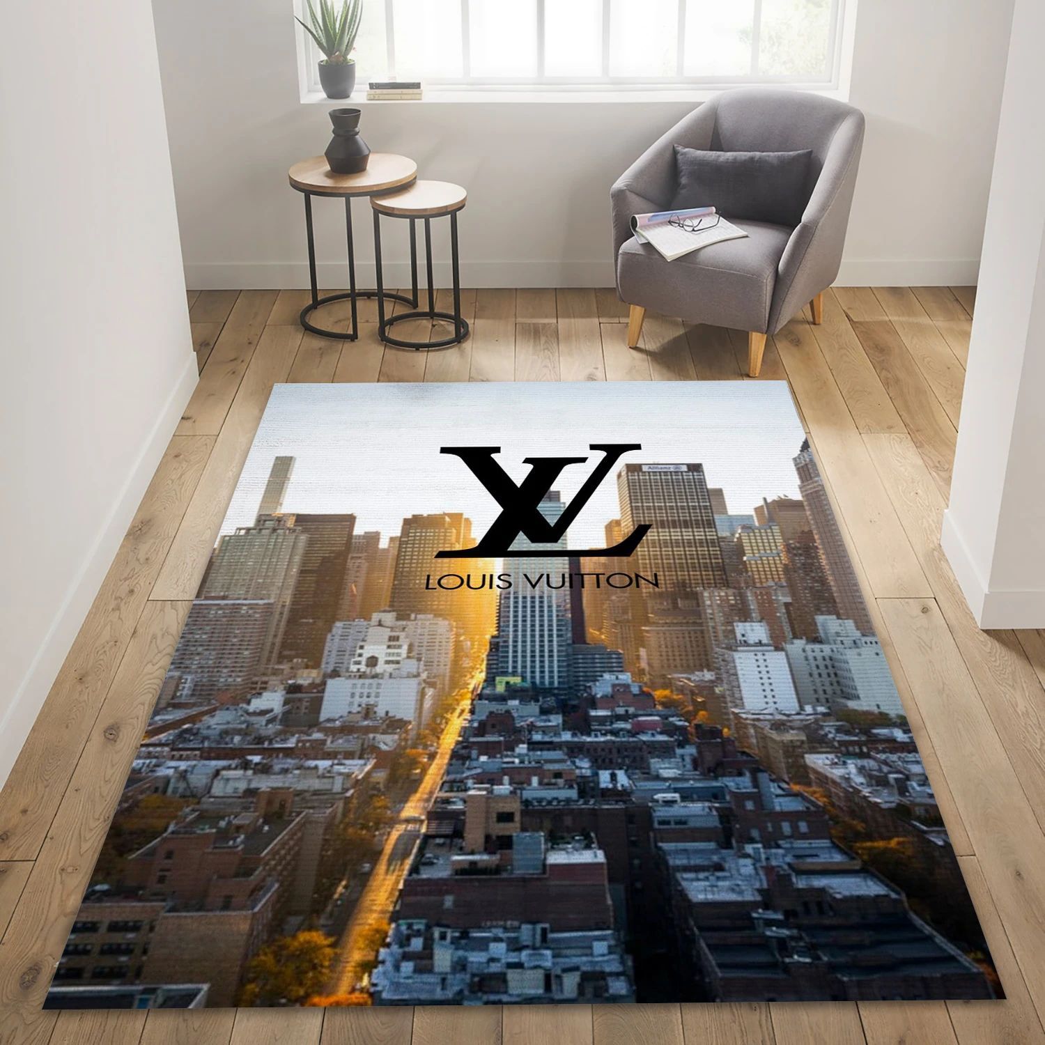 Louis Vuitton Cityscape, Bedroom Rug - Home Decor Floor Decor - Indoor Outdoor Rugs