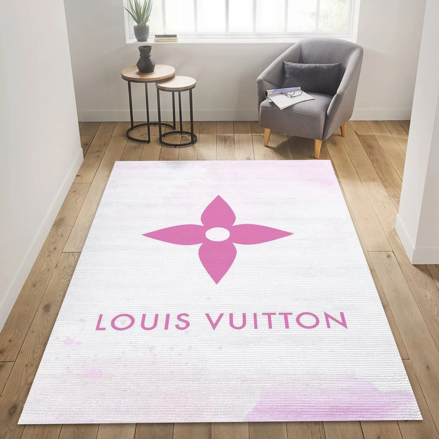 Louis Vuitton Logo Fashion Area Rug Rectangle Living Room Decor