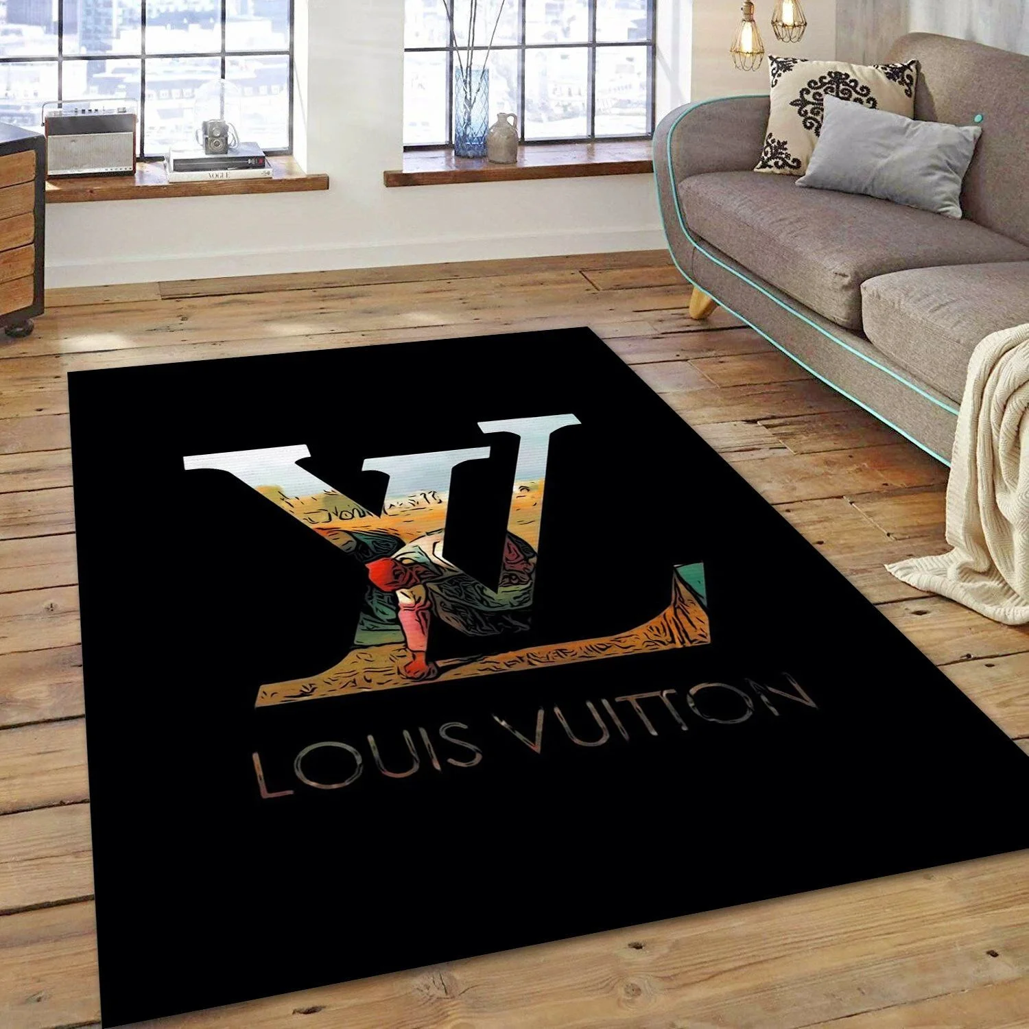 Burberry Ft Louis Vuitton Rugs Bedroom Rug Family Gift US Decor - Teeruto