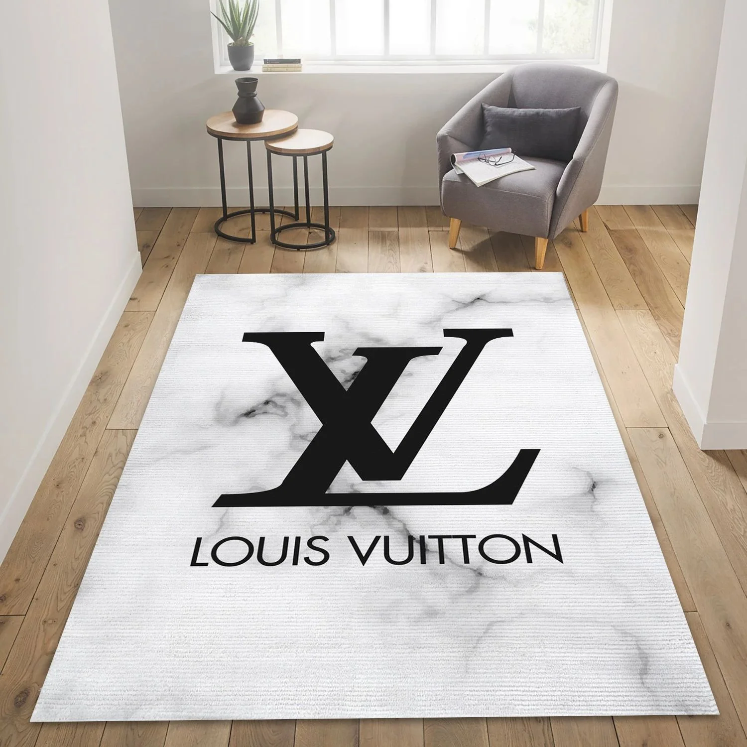 Balenciaga Ft Louis Vuitton Fashion Brand Rectangle Rug Living Room Rug -  Peto Rugs