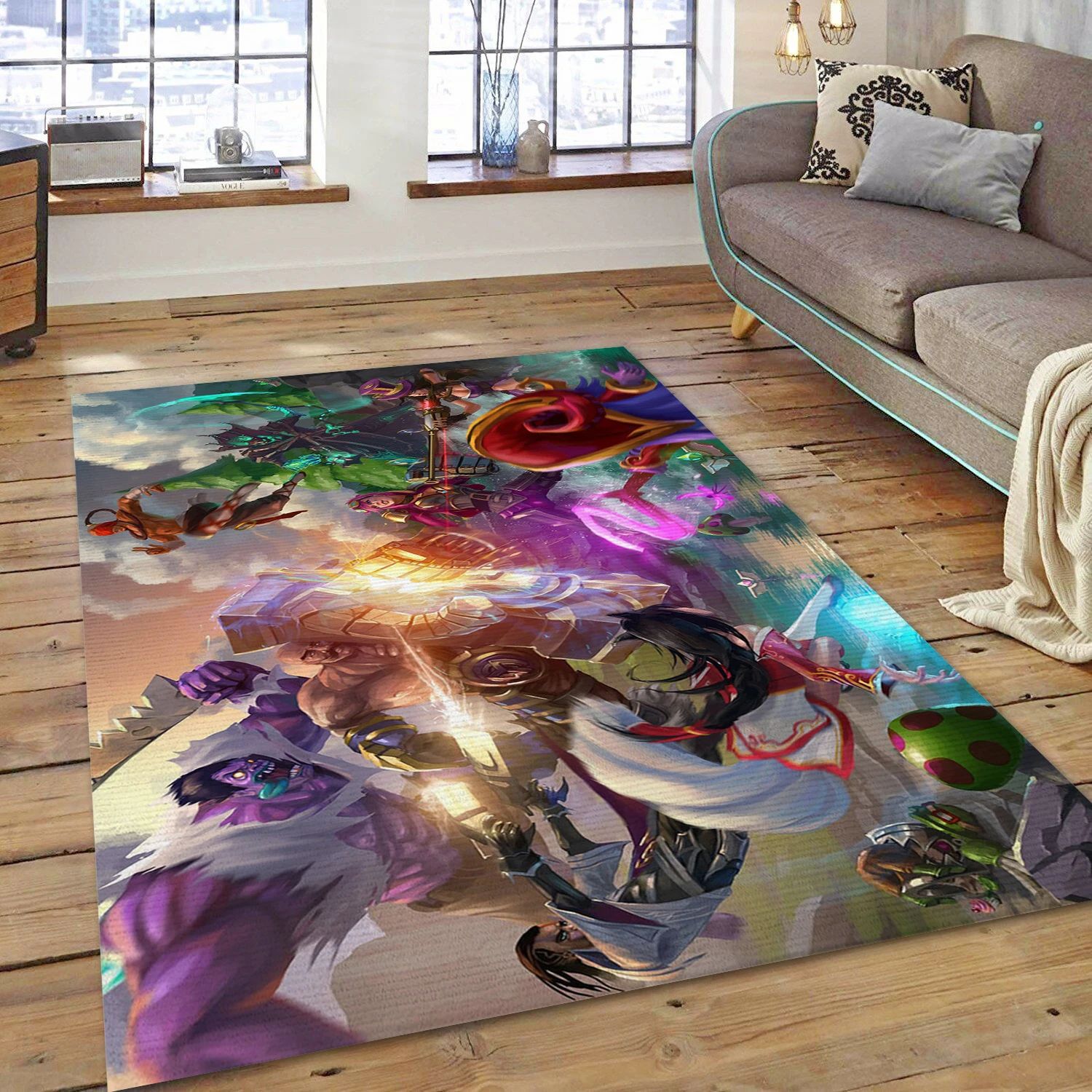Lucian Lee Sin And Thresh League Of Legends Video Game Reangle Rug, Living Room Rug - US Decor - Indoor Outdoor Rugs