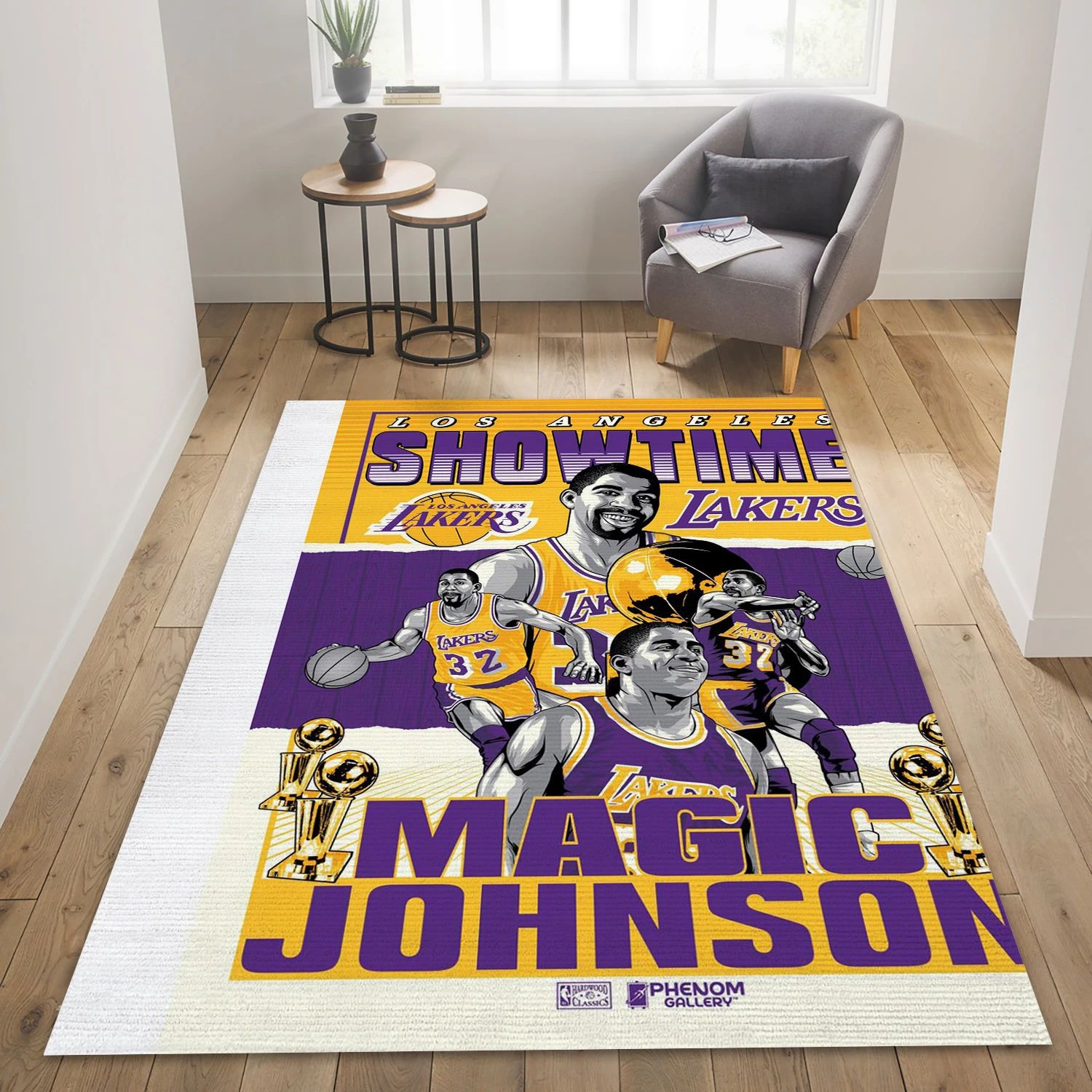 Magic Johnson Los Angeles Lakers NBA Area Rug