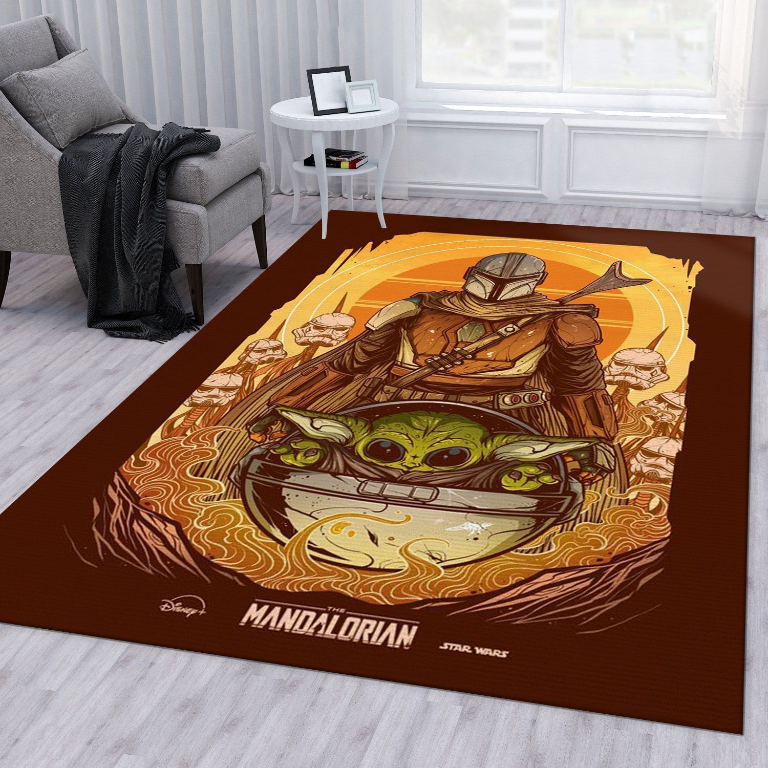 Mandalorian Baby Yoda Ver60 Area Rug For Christmas Living Room Rug Home Decor Floor Decor - Indoor Outdoor Rugs