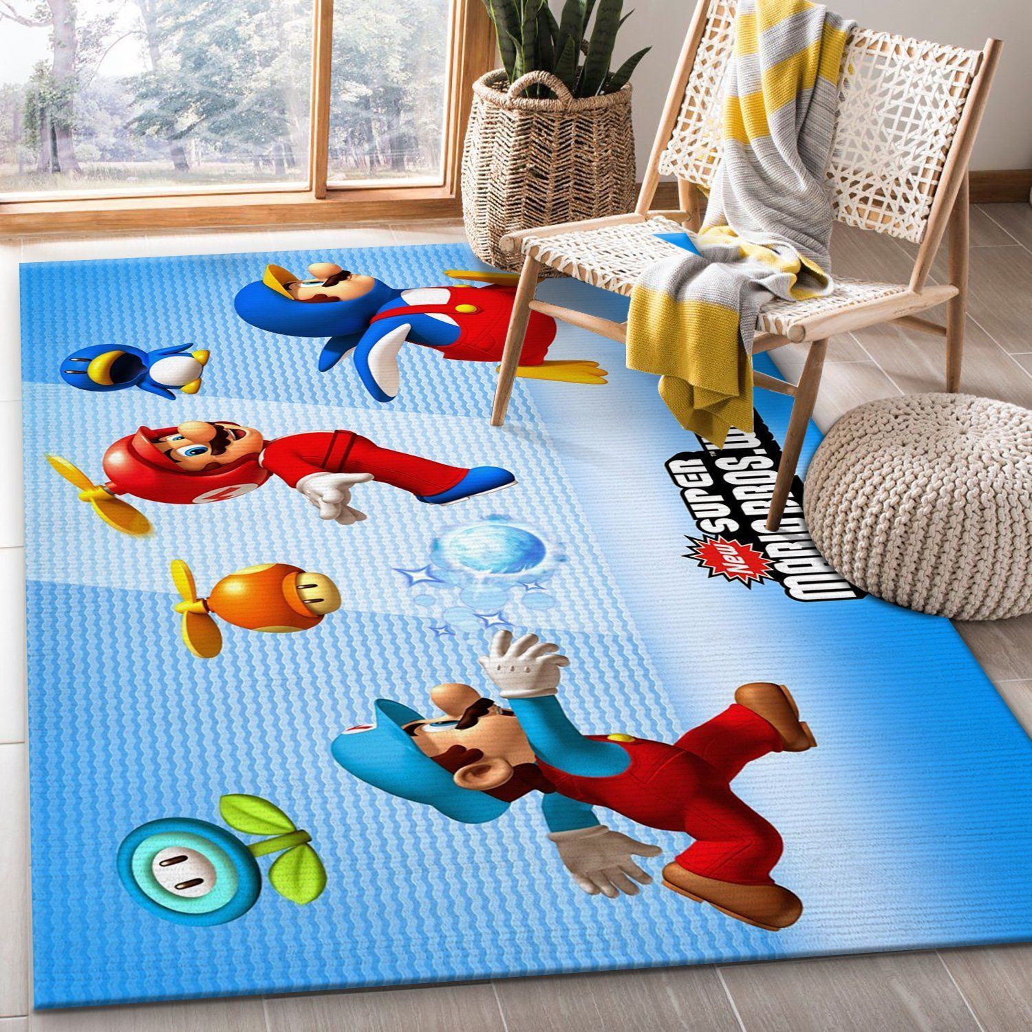 Mario Ver6 Gaming Area Rug Bedroom Rug US Gift Decor - Indoor Outdoor Rugs