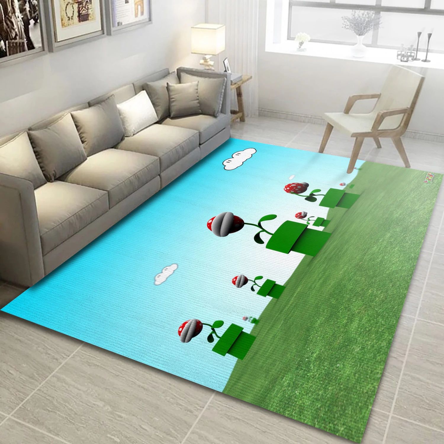 Mario Video Game Reangle Rug, Living Room Rug - Family Gift US Decor - Indoor Outdoor Rugs