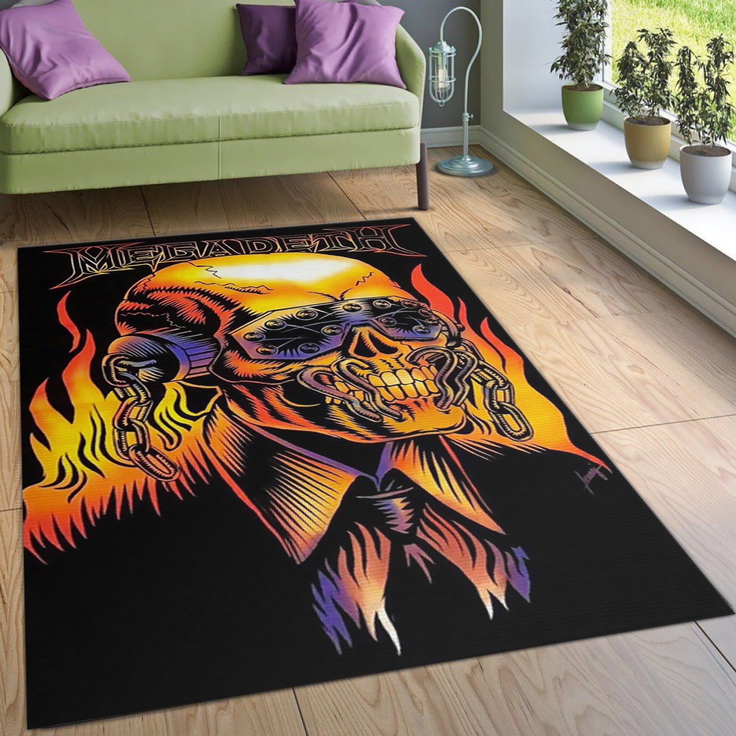 Megadeth Band Area Rug Music Floor Decor Carpet Titles