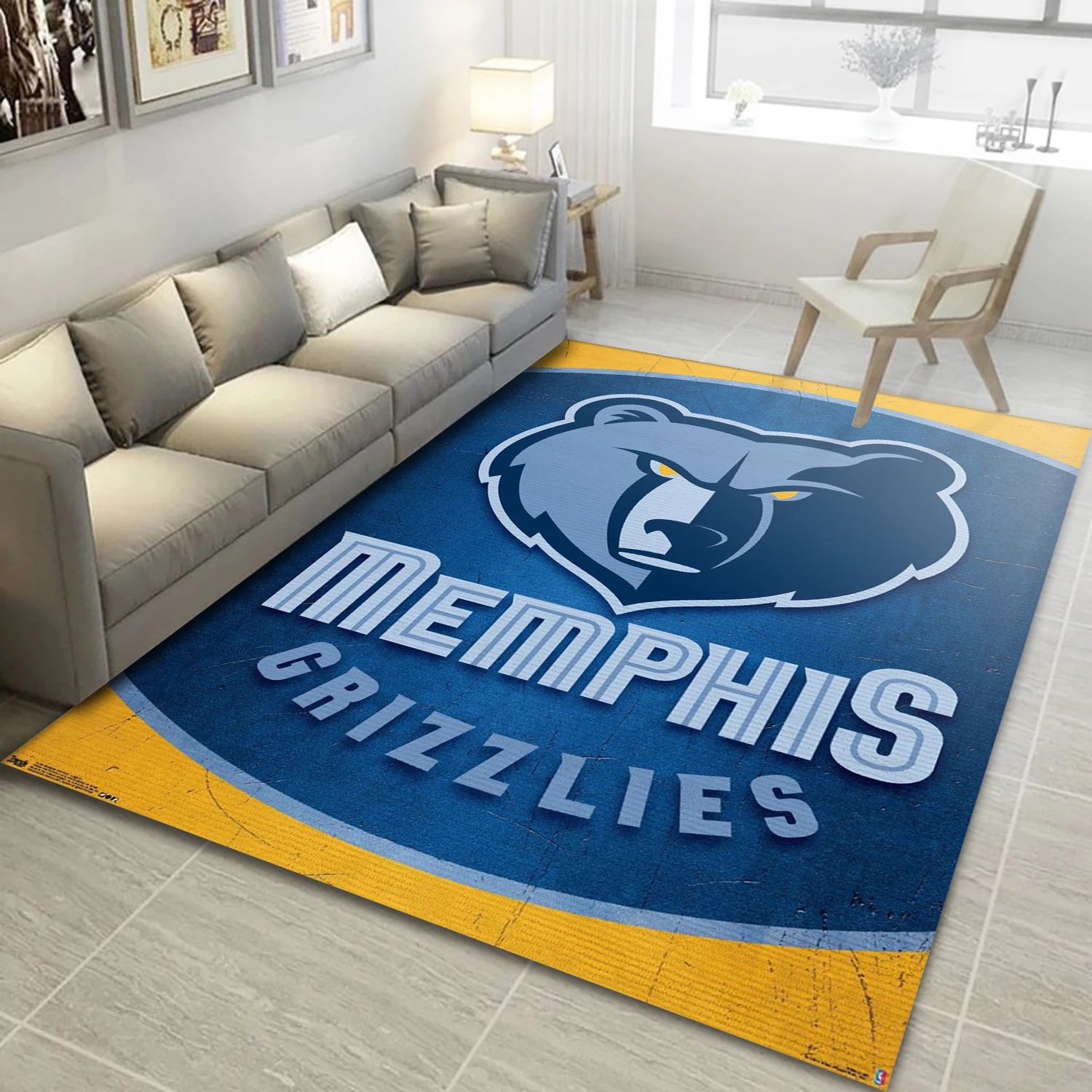 Memphis Grizzlies NBA Team Logos Area Rug, Living Room Rug - Home Decor - Indoor Outdoor Rugs