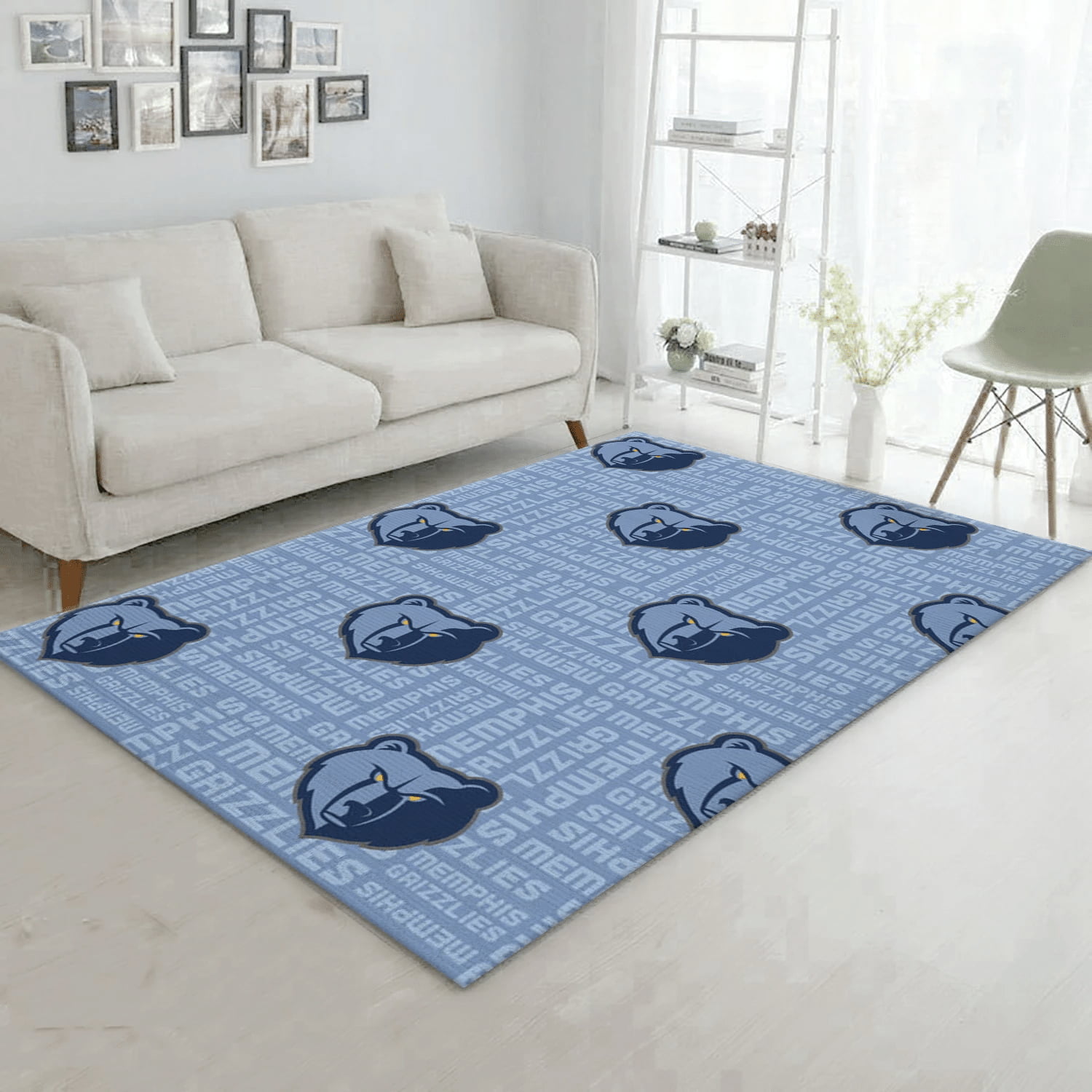 Memphis Grizzlies Patterns Reangle Area Rug, Living Room Rug - Home Decor - Indoor Outdoor Rugs