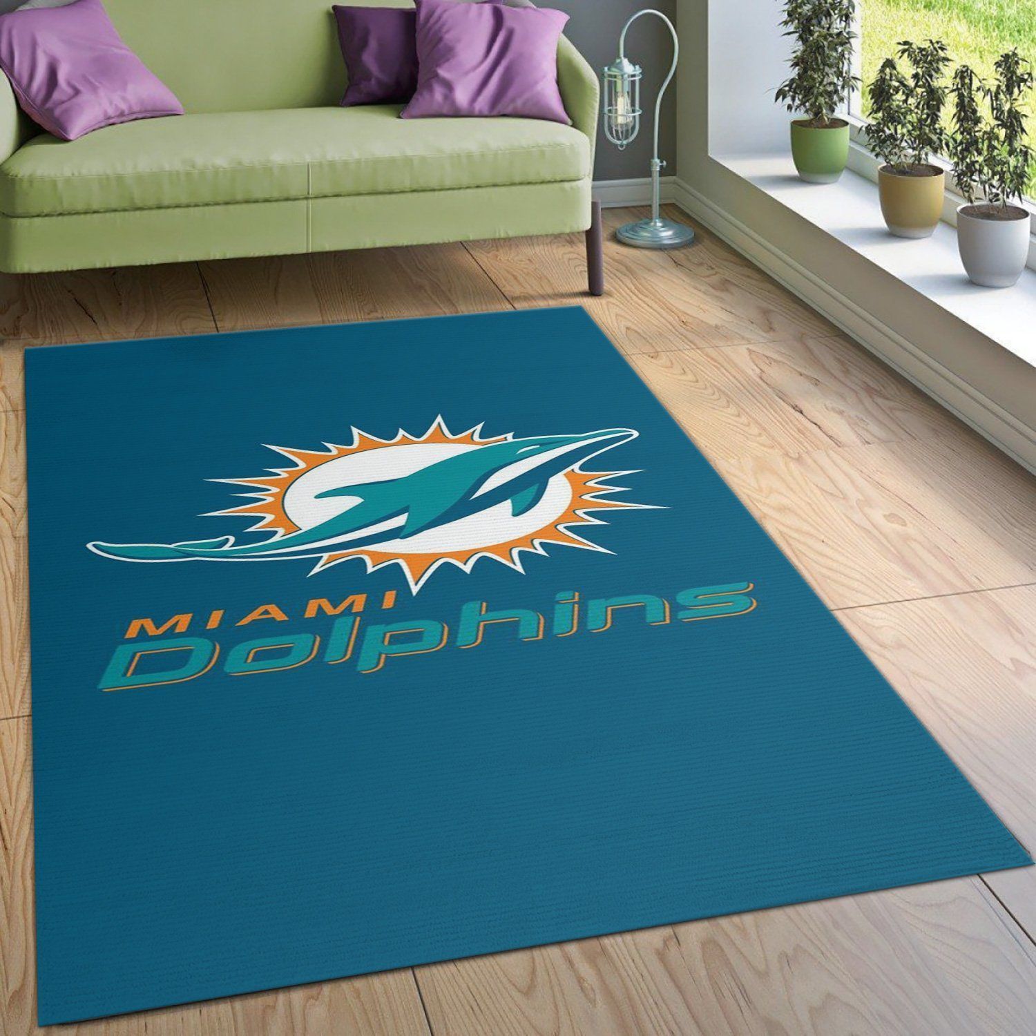 Miami Dolphins 3 NFL Area Rug For Christmas Living Room Rug Home Decor Floor Decor - Indoor Outdoor Rugs