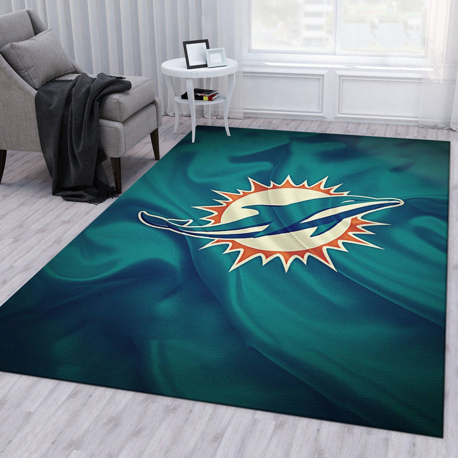Miami Dolphins American Fo Nfl Rug Living Room Rug Home US Decor - Indoor Outdoor Rugs