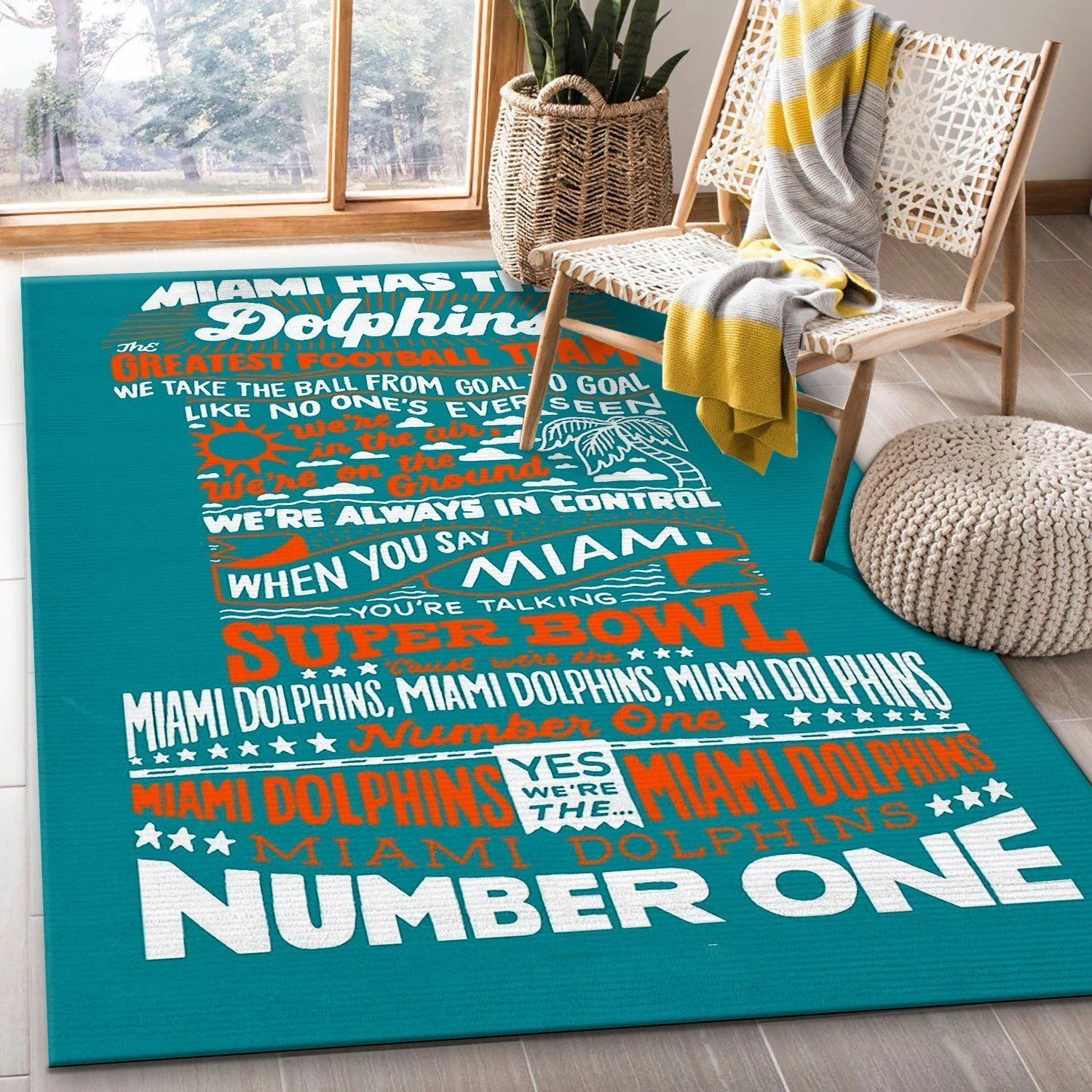 Miami Dolphins Area Rugs Living Room Carpet SIC111201 Local Brands Floor Decor The US Decor - Indoor Outdoor Rugs