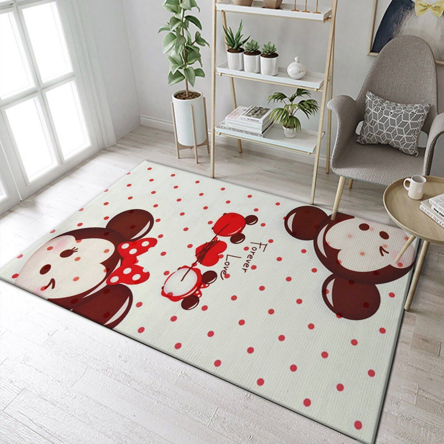 Mickey Minnie Forever Love Area Rug, Living Room Rug, Christmas Gift US Decor - Indoor Outdoor Rugs