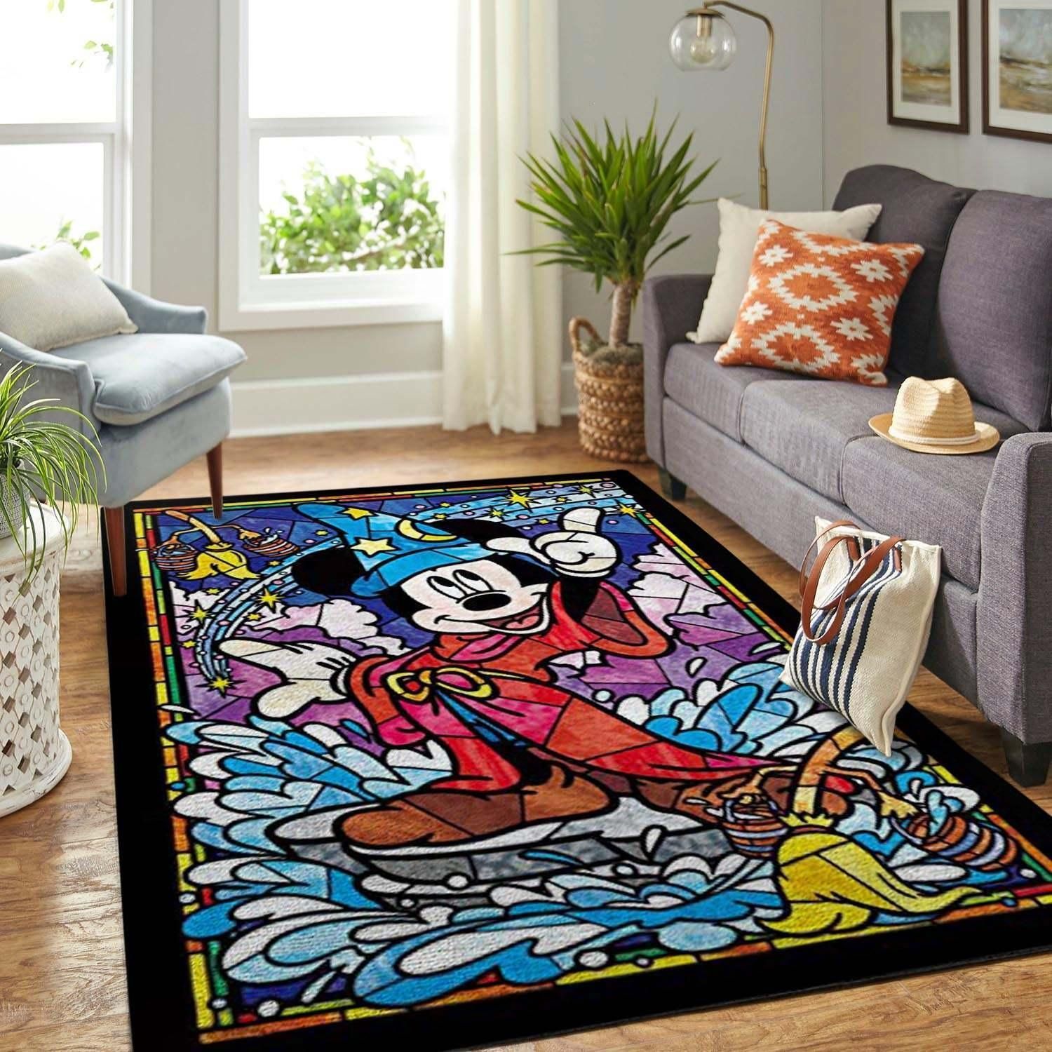 Mickey Mouse And Pluto Disney Living Room Area Rug