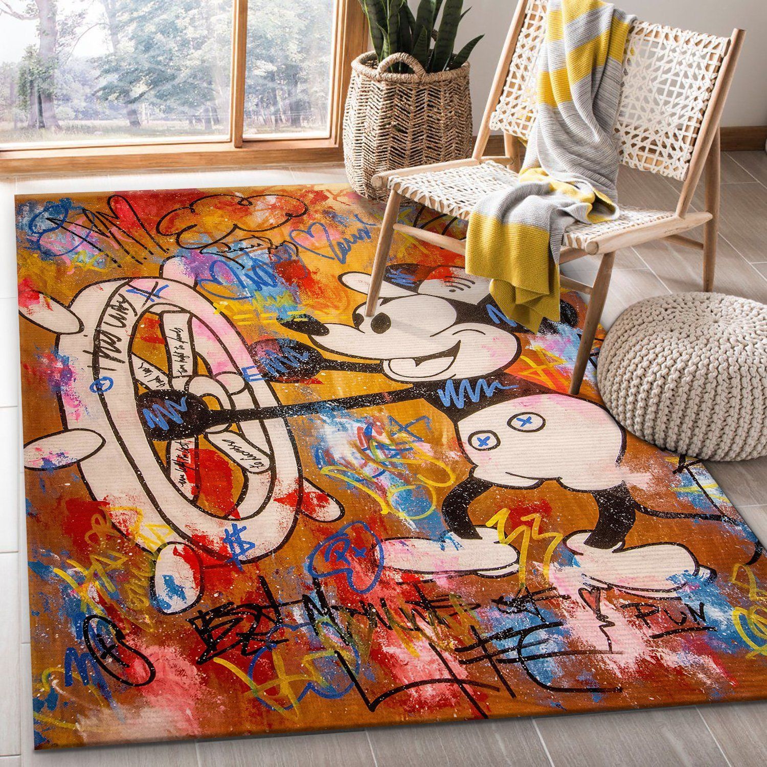 Mickey Mouse Area Rug Christmas Gift Disney Carpet B0609188 Floor Decor The US Decor - Indoor Outdoor Rugs