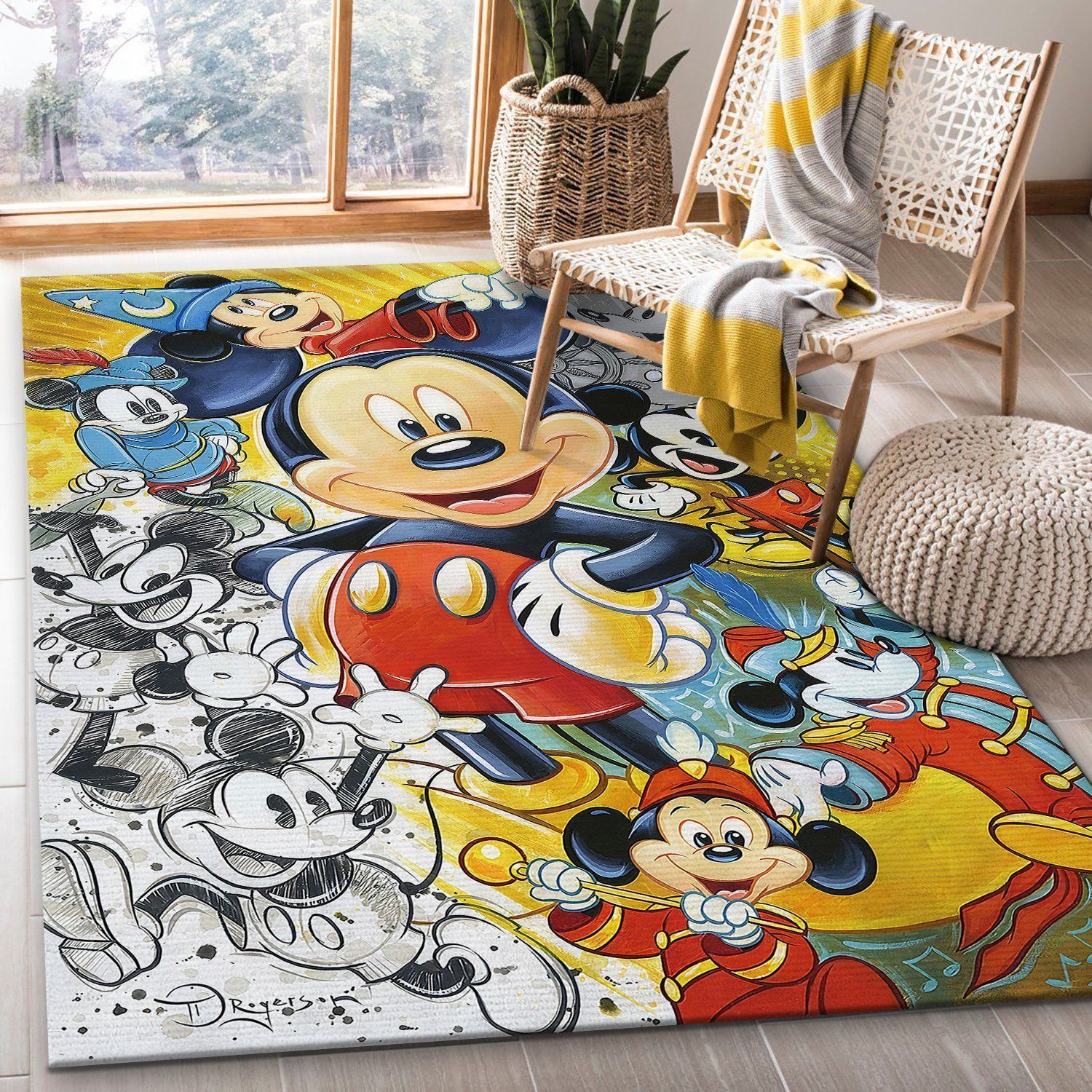 Mickey Mouse Area Rug Disney Floor Decor The US Decor - Indoor Outdoor Rugs