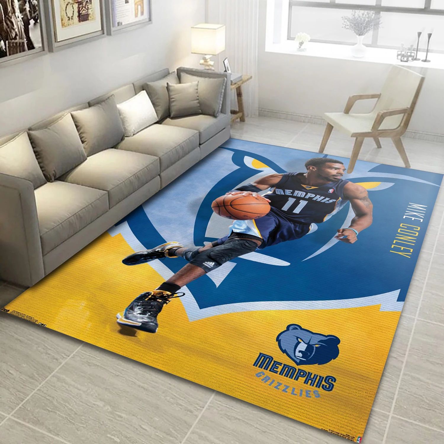 Mike Conley Memphis Grizzlies NBA Area Rug Carpet, Living Room Rug - Room Decor - Indoor Outdoor Rugs