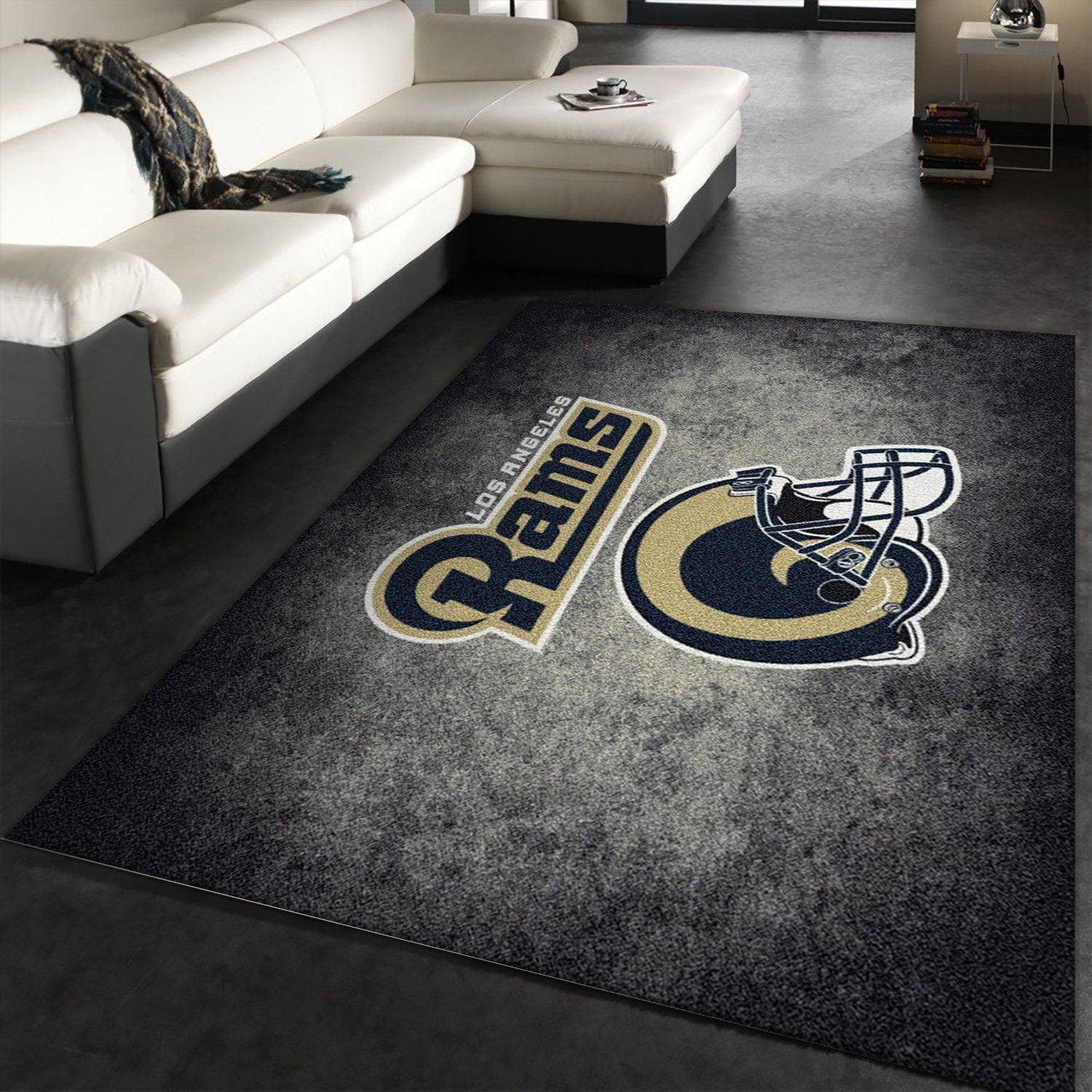 Milliken Nfl Distressed Helmet Los Angeles Rams Area Rug Team Logo Area Rug