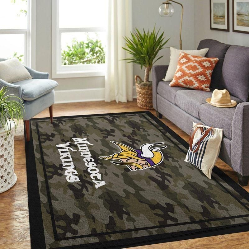 Minnesota Vikings Nfl Rug Room Carpet Sport Custom Area Floor Home Decor V3 - Indoor Outdoor Rugs
