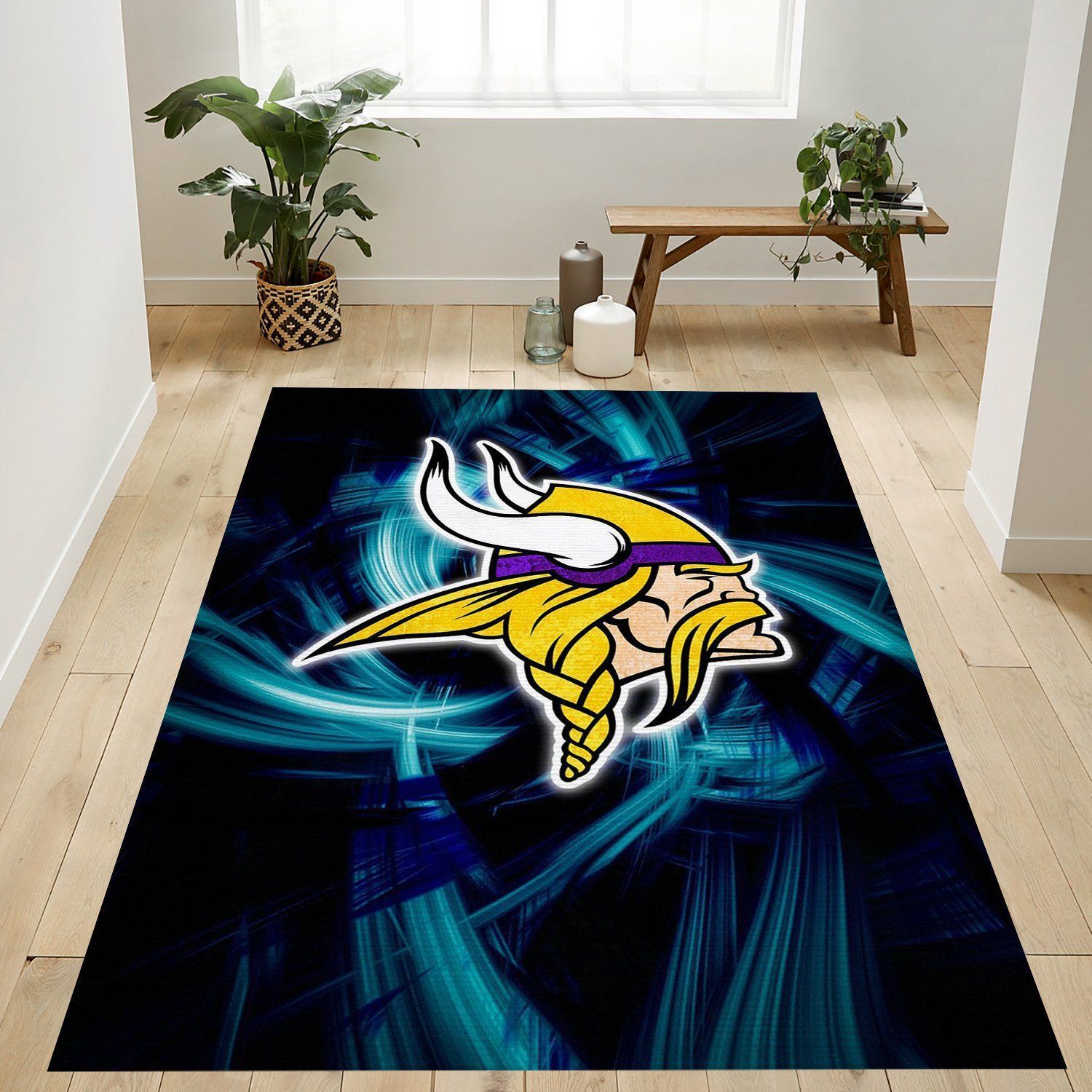 Minnesota Vikings Nfl Team Logo Rug Living Room Rug Home US Decor - Indoor Outdoor Rugs
